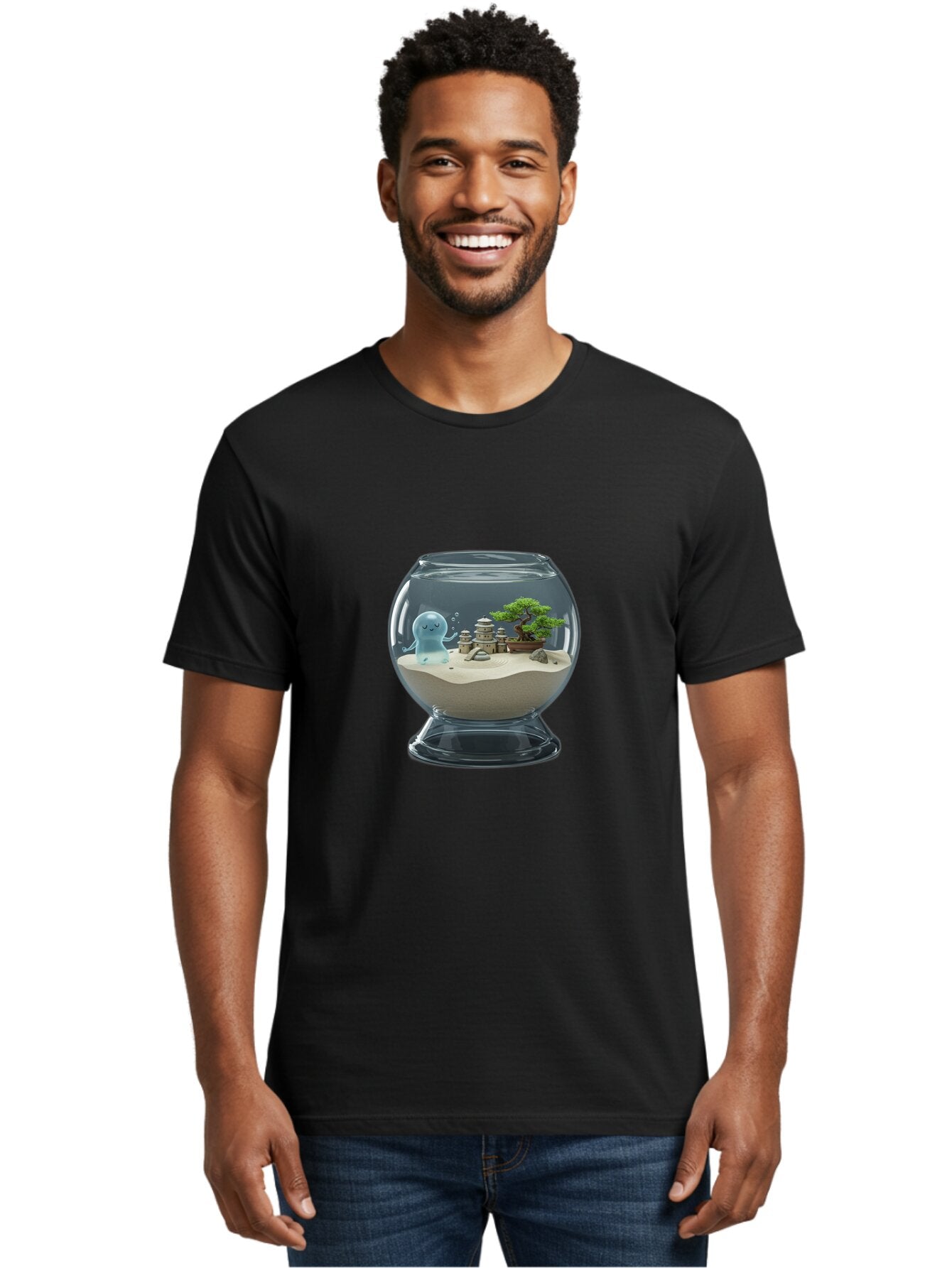 Ghost-In-Glass-Terrarium Men'S Graphic Tee, 100% Cotton, Comfortable Casual Summer Wear, Machine Washable, Vintage Camera, Old Camera, Antique Camera, Black Camera, Classic Photography, Photography Equipment, Nostalgic Device, Film Camera, Bam515 26