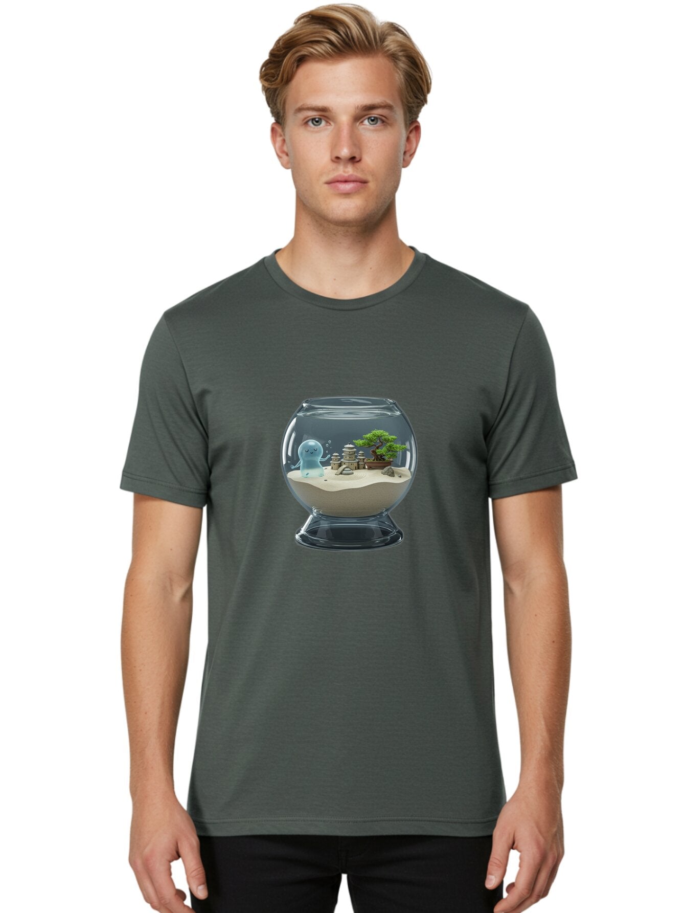 Ghost-In-Glass-Terrarium Men'S Graphic Tee, 100% Cotton, Comfortable Casual Summer Wear, Machine Washable, Vintage Camera, Old Camera, Antique Camera, Black Camera, Classic Photography, Photography Equipment, Nostalgic Device, Film Camera, Bam515 28