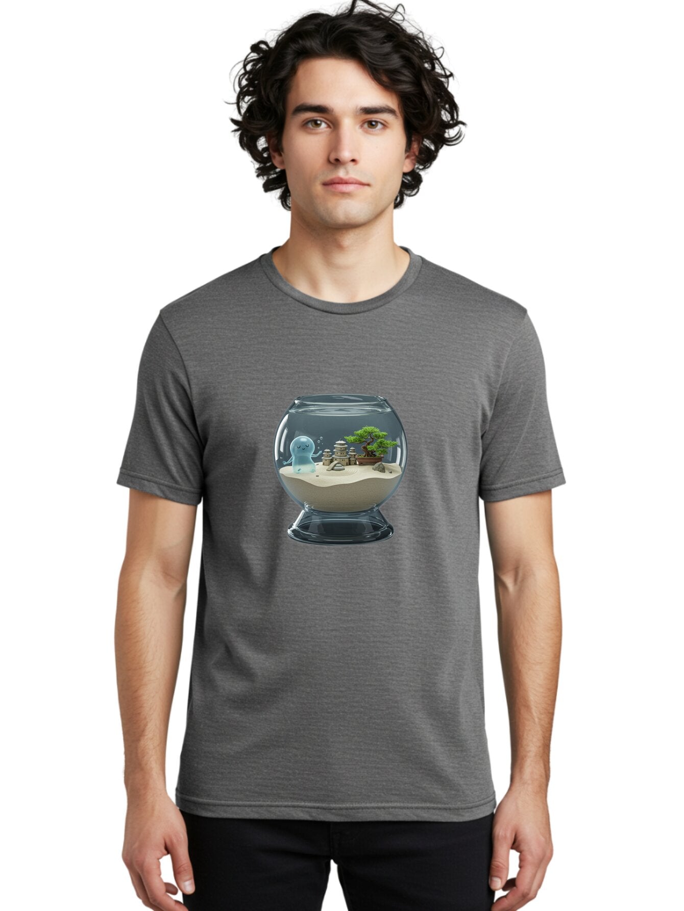 Ghost-In-Glass-Terrarium Men'S Graphic Tee, 100% Cotton, Comfortable Casual Summer Wear, Machine Washable, Vintage Camera, Old Camera, Antique Camera, Black Camera, Classic Photography, Photography Equipment, Nostalgic Device, Film Camera, Bam515 24