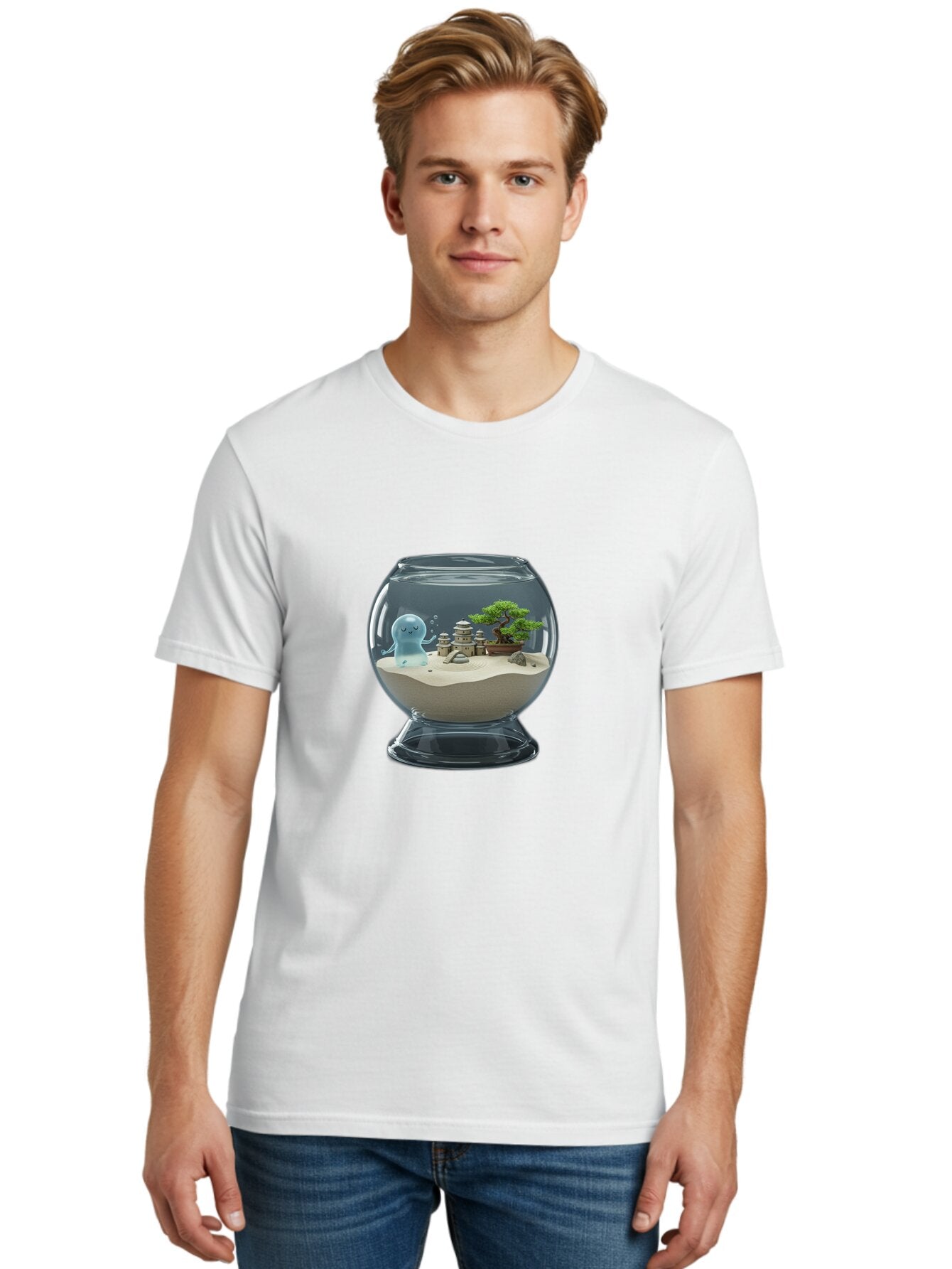 Ghost-In-Glass-Terrarium Men'S Graphic Tee, 100% Cotton, Comfortable Casual Summer Wear, Machine Washable, Vintage Camera, Old Camera, Antique Camera, Black Camera, Classic Photography, Photography Equipment, Nostalgic Device, Film Camera, Bam515 23