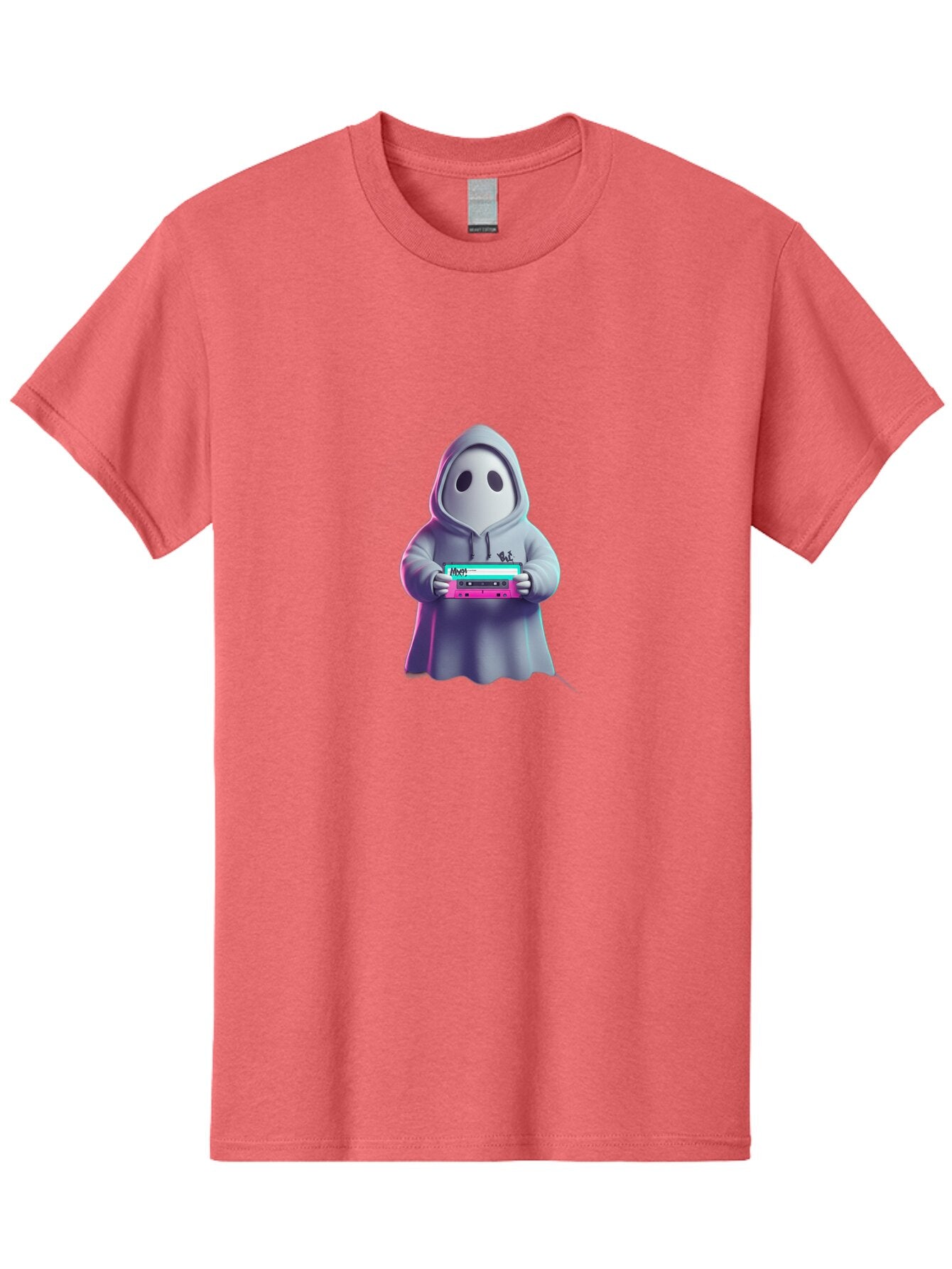 Ghost-In-Hooded-Robe-Holding-Synthesizer Men'S Graphic Tee, 100% Cotton, Comfortable Casual Summer Wear, Machine Washable, Vintage Camera, Old Camera, Antique Camera, Black Camera, Classic Photography, Photography Equipment, Nostalgic Device, Bam516 6
