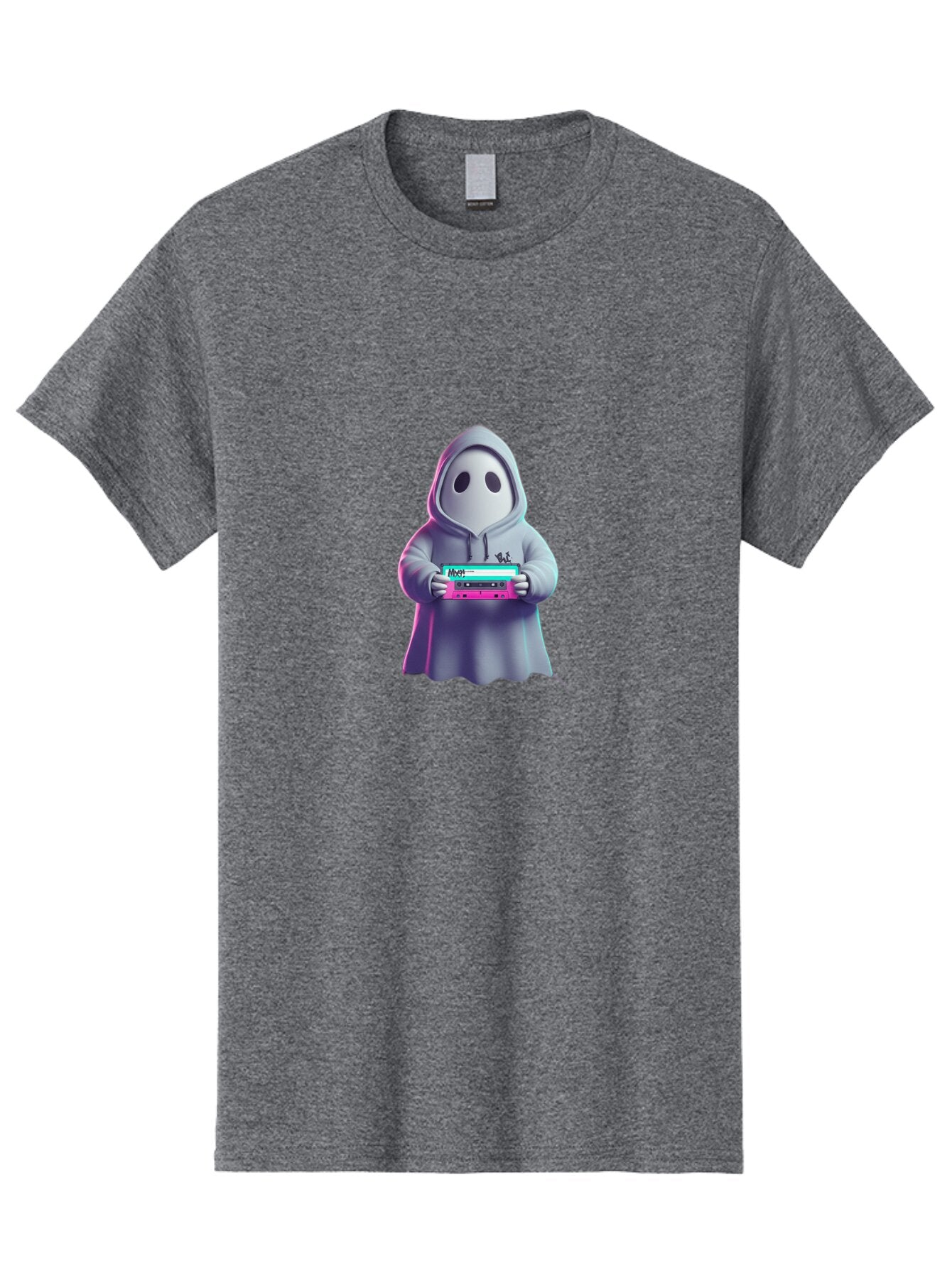 Ghost-In-Hooded-Robe-Holding-Synthesizer Men'S Graphic Tee, 100% Cotton, Comfortable Casual Summer Wear, Machine Washable, Vintage Camera, Old Camera, Antique Camera, Black Camera, Classic Photography, Photography Equipment, Nostalgic Device, Bam516 10