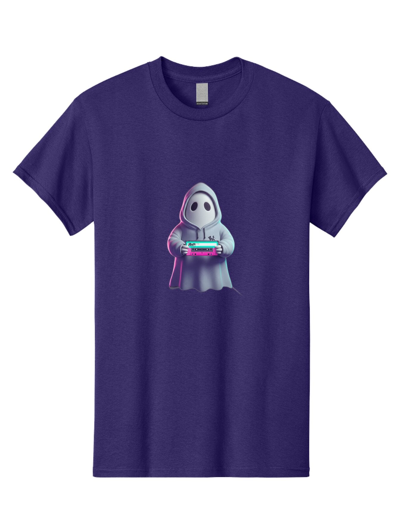 Ghost-In-Hooded-Robe-Holding-Synthesizer Men'S Graphic Tee, 100% Cotton, Comfortable Casual Summer Wear, Machine Washable, Vintage Camera, Old Camera, Antique Camera, Black Camera, Classic Photography, Photography Equipment, Nostalgic Device, Bam516 5