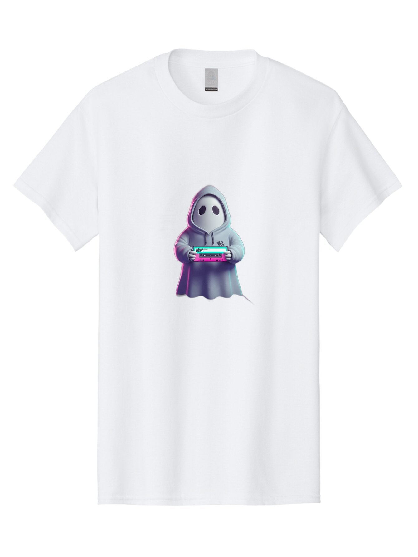 Ghost-In-Hooded-Robe-Holding-Synthesizer Men'S Graphic Tee, 100% Cotton, Comfortable Casual Summer Wear, Machine Washable, Vintage Camera, Old Camera, Antique Camera, Black Camera, Classic Photography, Photography Equipment, Nostalgic Device, Bam516 9
