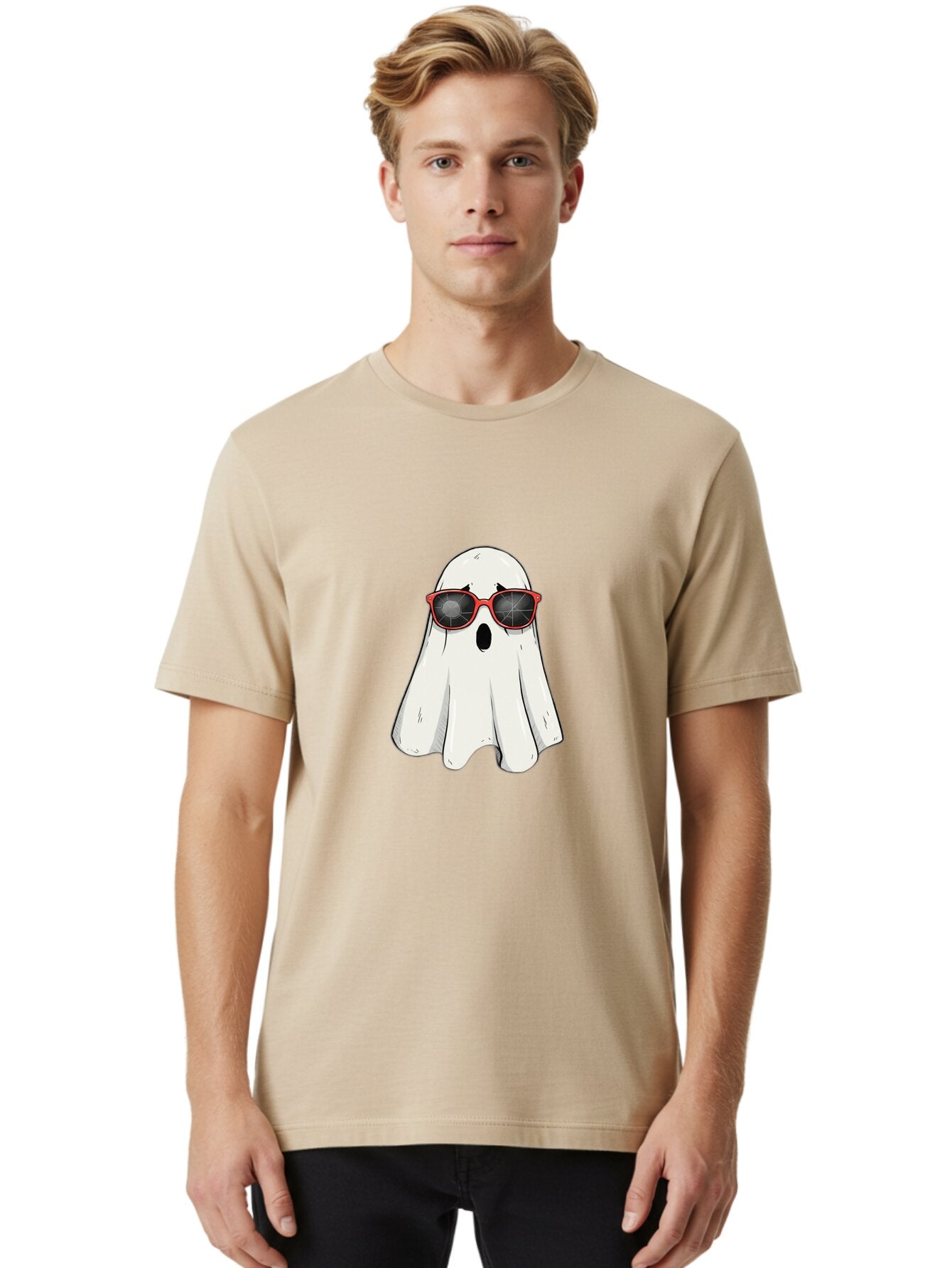 Ghost-In-Red-Sunglasses Men'S Graphic Tee, 100% Cotton, Comfortable Casual Summer Wear, Machine Washable, Vintage Camera, Old Camera, Antique Camera, Black Camera, Classic Photography, Photography Equipment, Nostalgic Device, Film Camera, Bam517 22