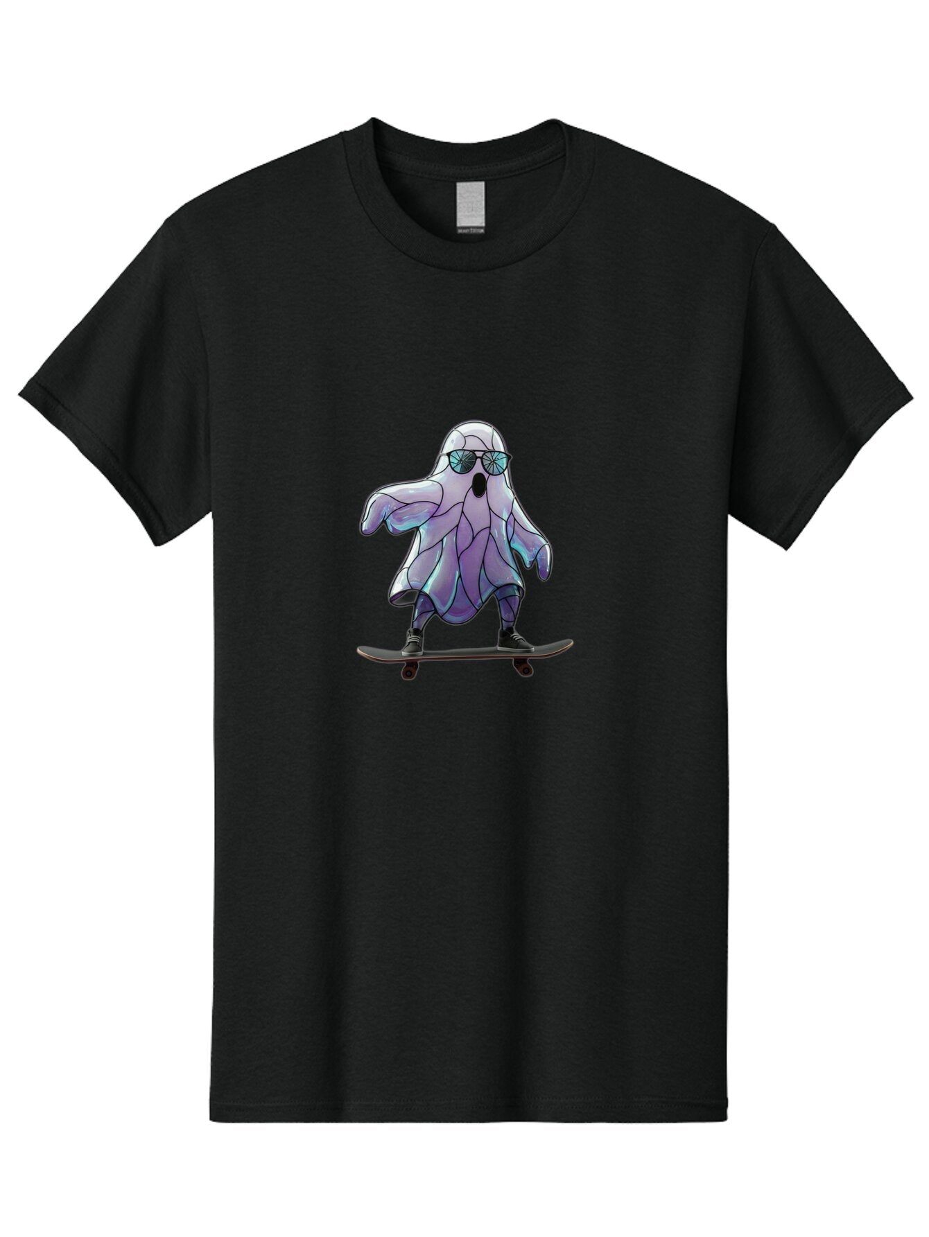 Ghost-On-Skateboard-1 Men'S Graphic Tee, 100% Cotton, Comfortable Casual Summer Wear, Machine Washable, Vintage Camera, Old Camera, Antique Camera, Black Camera, Classic Photography, Photography Equipment, Nostalgic Device, Film Camera, Bam518 10