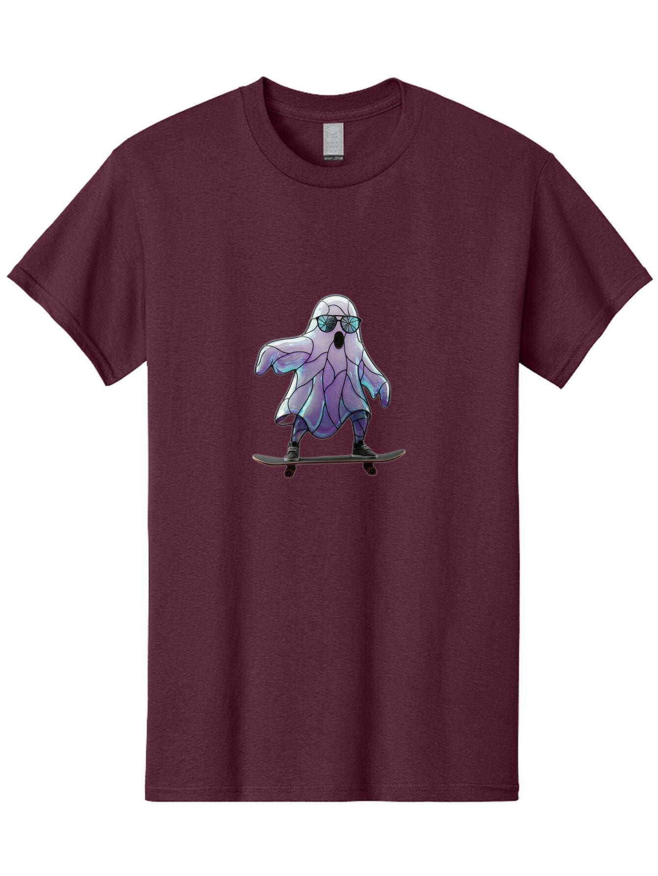 Ghost-On-Skateboard-1 Men'S Graphic Tee, 100% Cotton, Comfortable Casual Summer Wear, Machine Washable, Vintage Camera, Old Camera, Antique Camera, Black Camera, Classic Photography, Photography Equipment, Nostalgic Device, Film Camera, Bam518 15