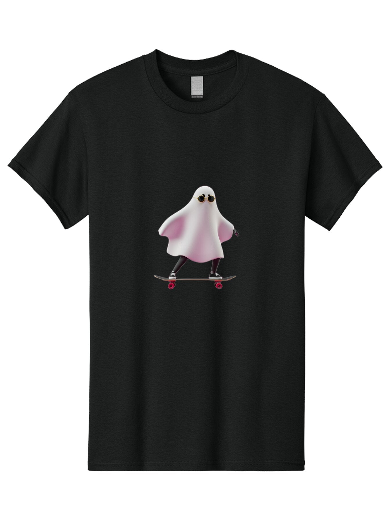 Ghost-On-Skateboard-2 Men'S Graphic Tee, 100% Cotton, Comfortable Casual Summer Wear, Machine Washable, Vintage Camera, Old Camera, Antique Camera, Black Camera, Classic Photography, Photography Equipment, Nostalgic Device, Film Camera, Bam519 11