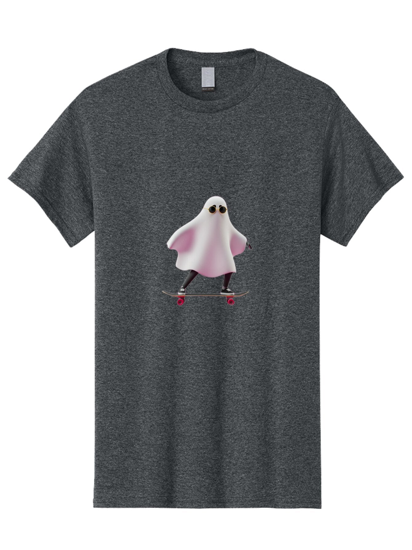Ghost-On-Skateboard-2 Men'S Graphic Tee, 100% Cotton, Comfortable Casual Summer Wear, Machine Washable, Vintage Camera, Old Camera, Antique Camera, Black Camera, Classic Photography, Photography Equipment, Nostalgic Device, Film Camera, Bam519 3