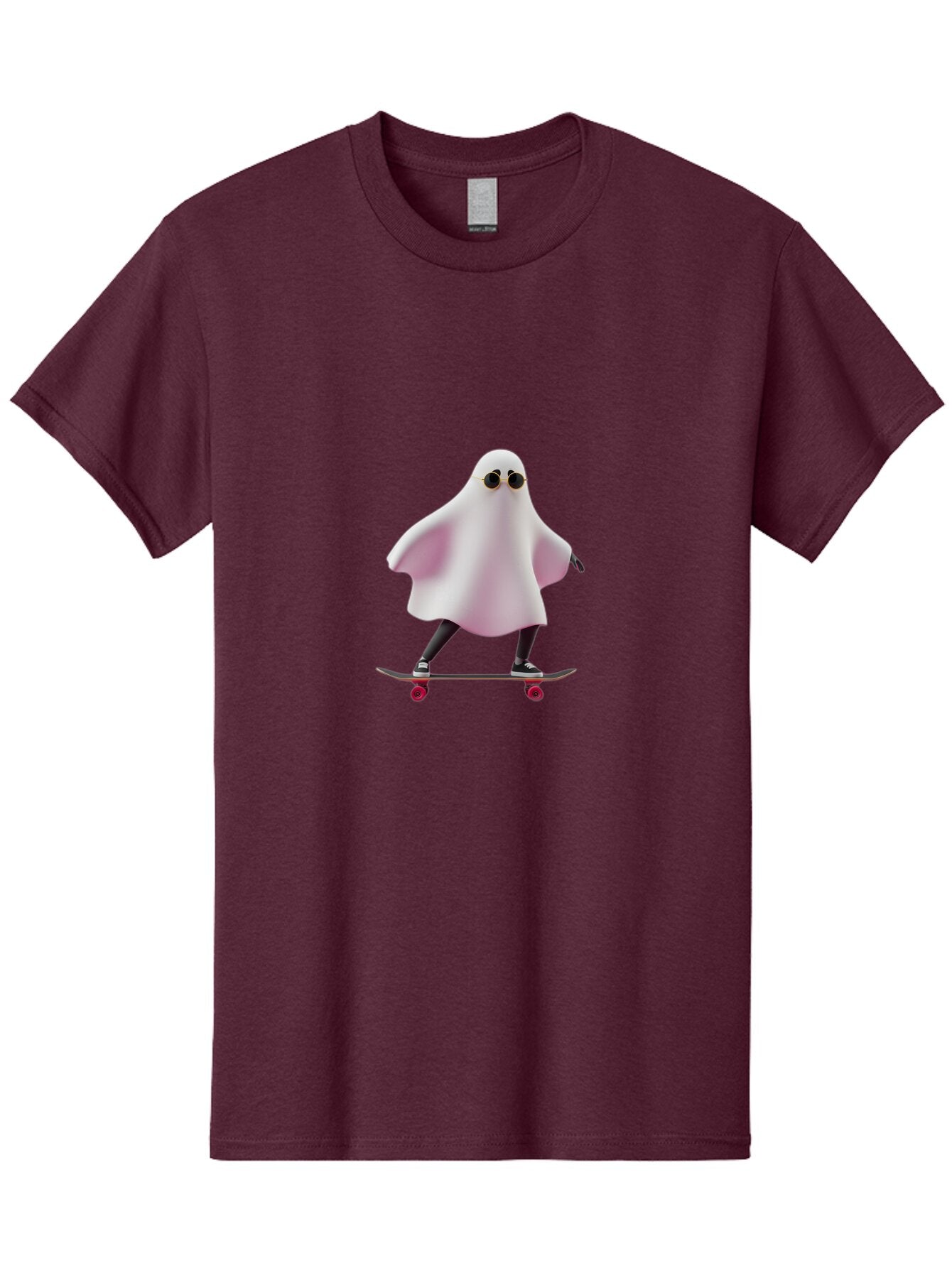 Ghost-On-Skateboard-2 Men'S Graphic Tee, 100% Cotton, Comfortable Casual Summer Wear, Machine Washable, Vintage Camera, Old Camera, Antique Camera, Black Camera, Classic Photography, Photography Equipment, Nostalgic Device, Film Camera, Bam519 5