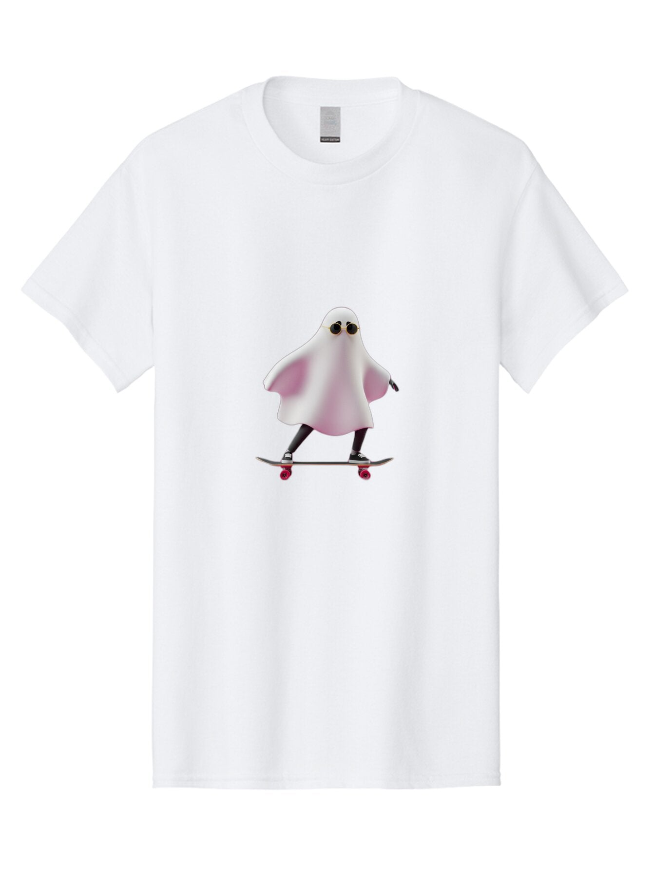Ghost-On-Skateboard-2 Men'S Graphic Tee, 100% Cotton, Comfortable Casual Summer Wear, Machine Washable, Vintage Camera, Old Camera, Antique Camera, Black Camera, Classic Photography, Photography Equipment, Nostalgic Device, Film Camera, Bam519 10