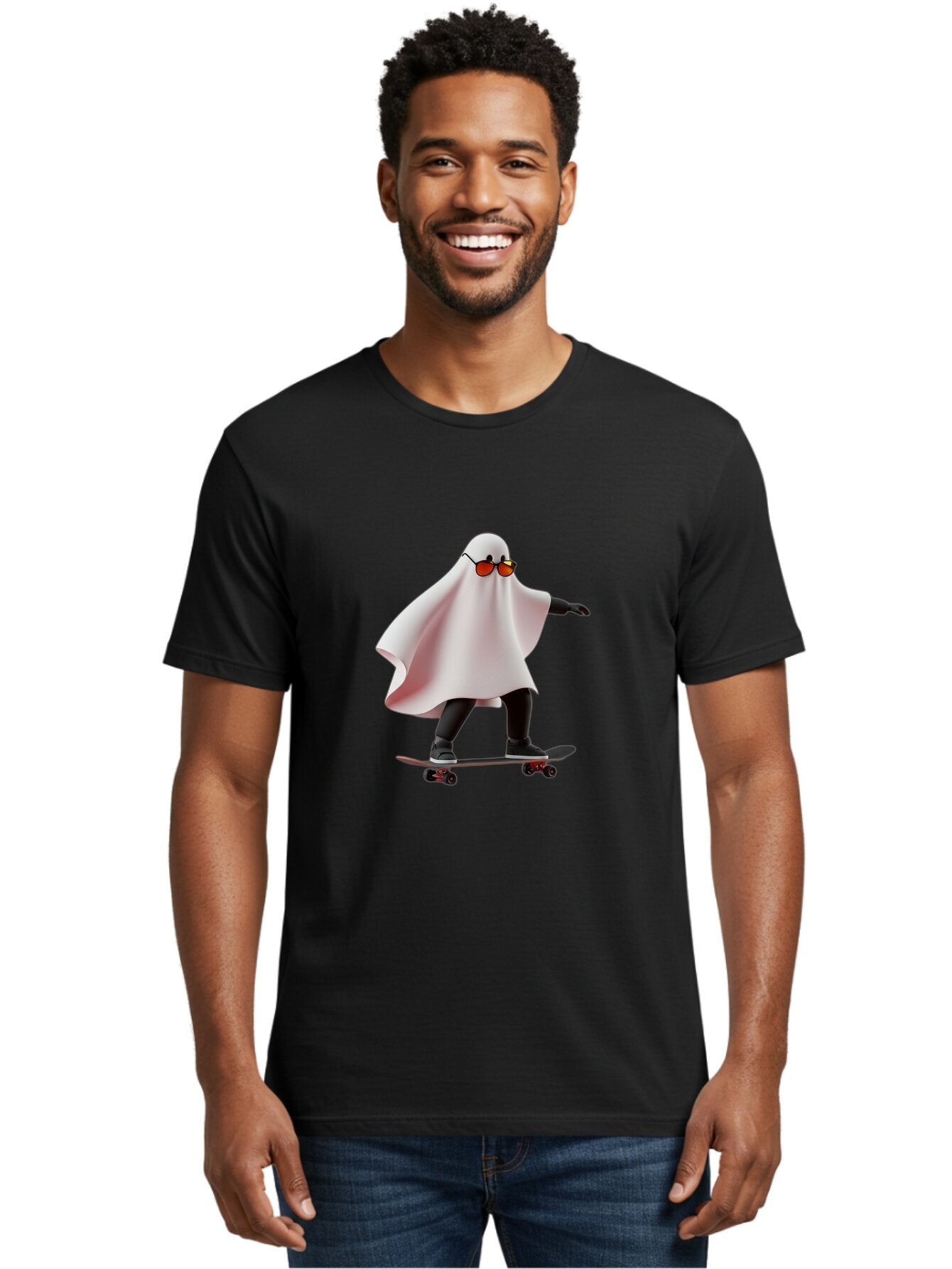 Ghost-On-Skateboard Men'S Graphic Tee, 100% Cotton, Comfortable Casual Summer Wear, Machine Washable, Vintage Camera, Old Camera, Antique Camera, Black Camera, Classic Photography, Photography Equipment, Nostalgic Device, Film Camera, Bam520 21