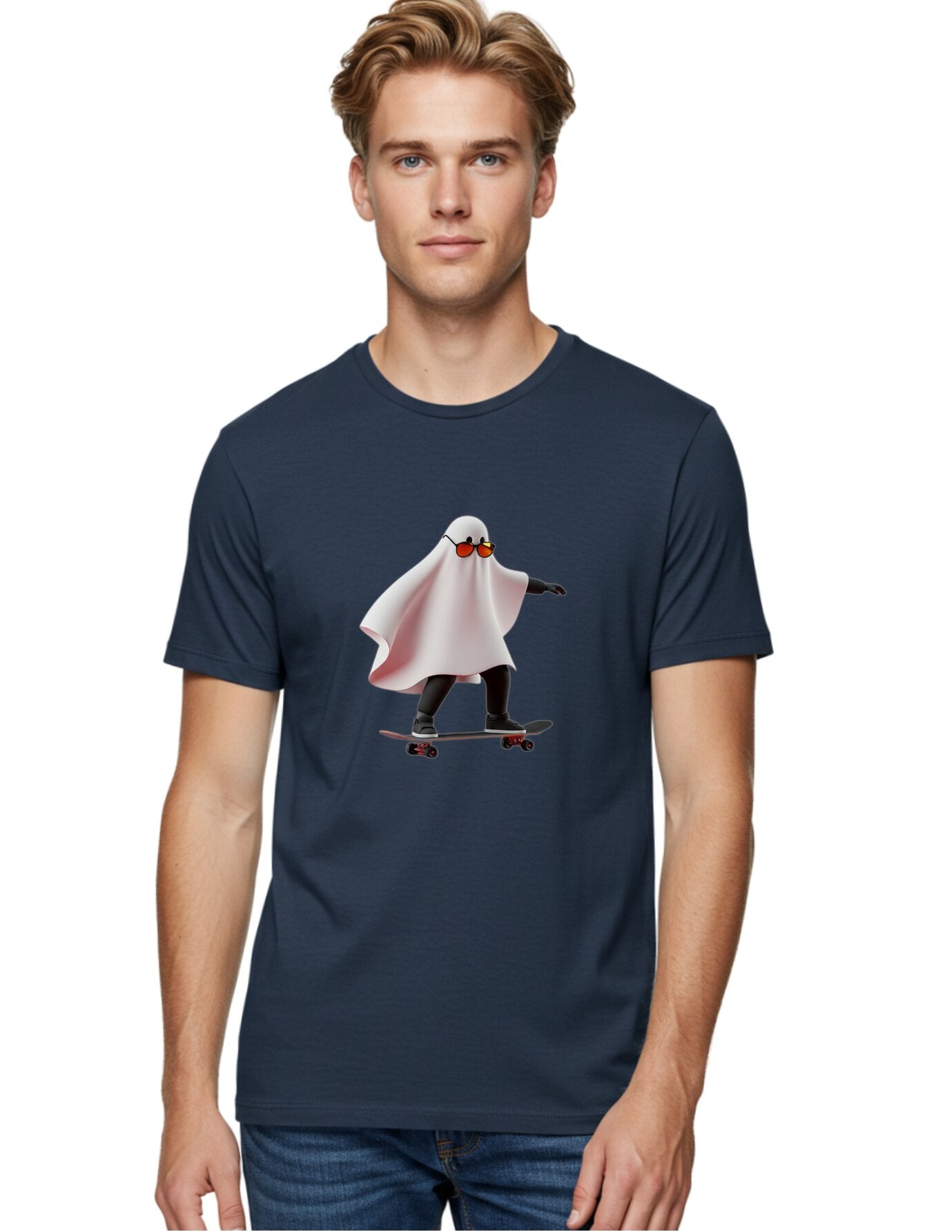Ghost-On-Skateboard Men'S Graphic Tee, 100% Cotton, Comfortable Casual Summer Wear, Machine Washable, Vintage Camera, Old Camera, Antique Camera, Black Camera, Classic Photography, Photography Equipment, Nostalgic Device, Film Camera, Bam520 28