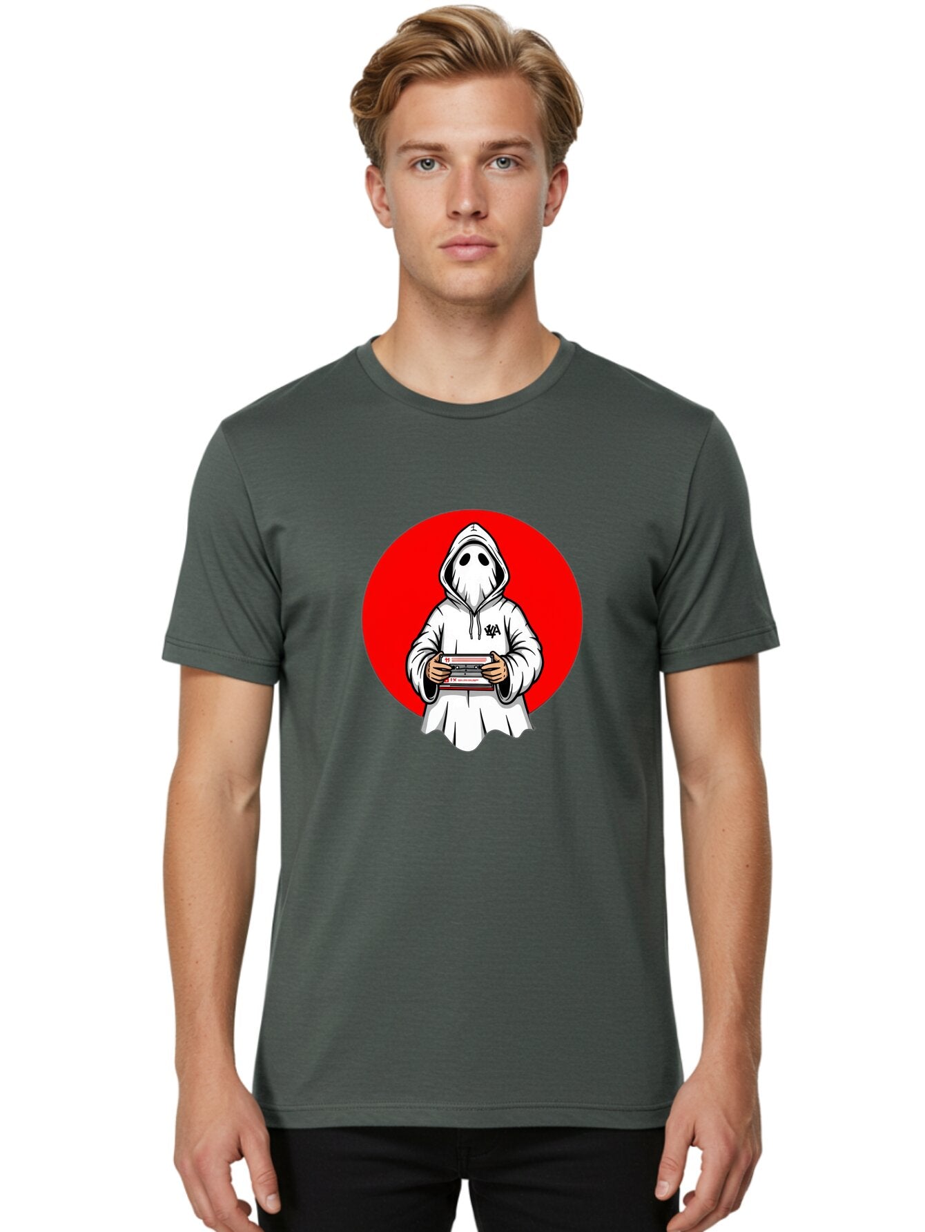 Ghost-Playing-Game Men'S Graphic Tee, 100% Cotton, Comfortable Casual Summer Wear, Machine Washable, Vintage Camera, Old Camera, Antique Camera, Black Camera, Classic Photography, Photography Equipment, Nostalgic Device, Film Camera, Bam521 28