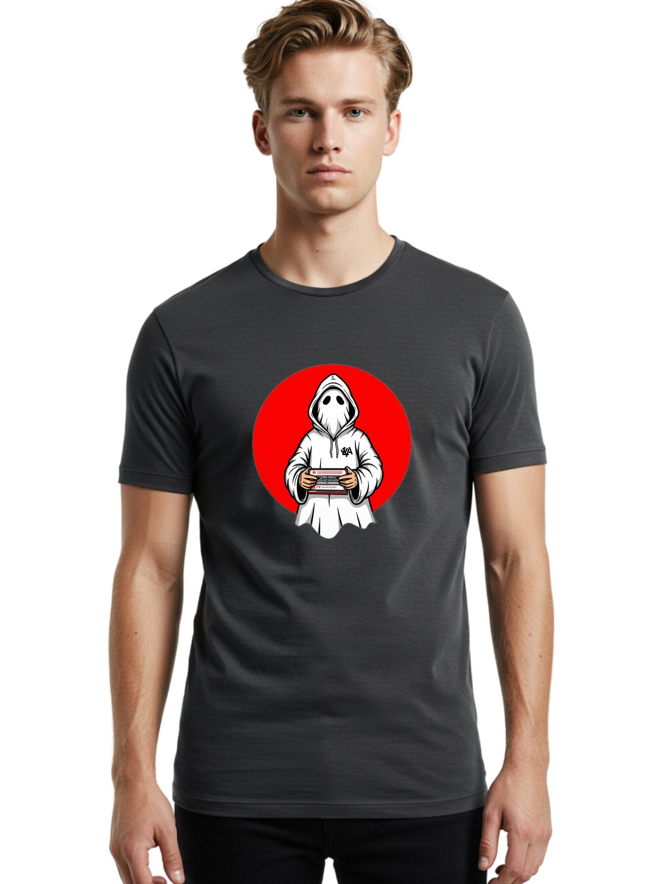 Ghost-Playing-Game Men'S Graphic Tee, 100% Cotton, Comfortable Casual Summer Wear, Machine Washable, Vintage Camera, Old Camera, Antique Camera, Black Camera, Classic Photography, Photography Equipment, Nostalgic Device, Film Camera, Bam521 18