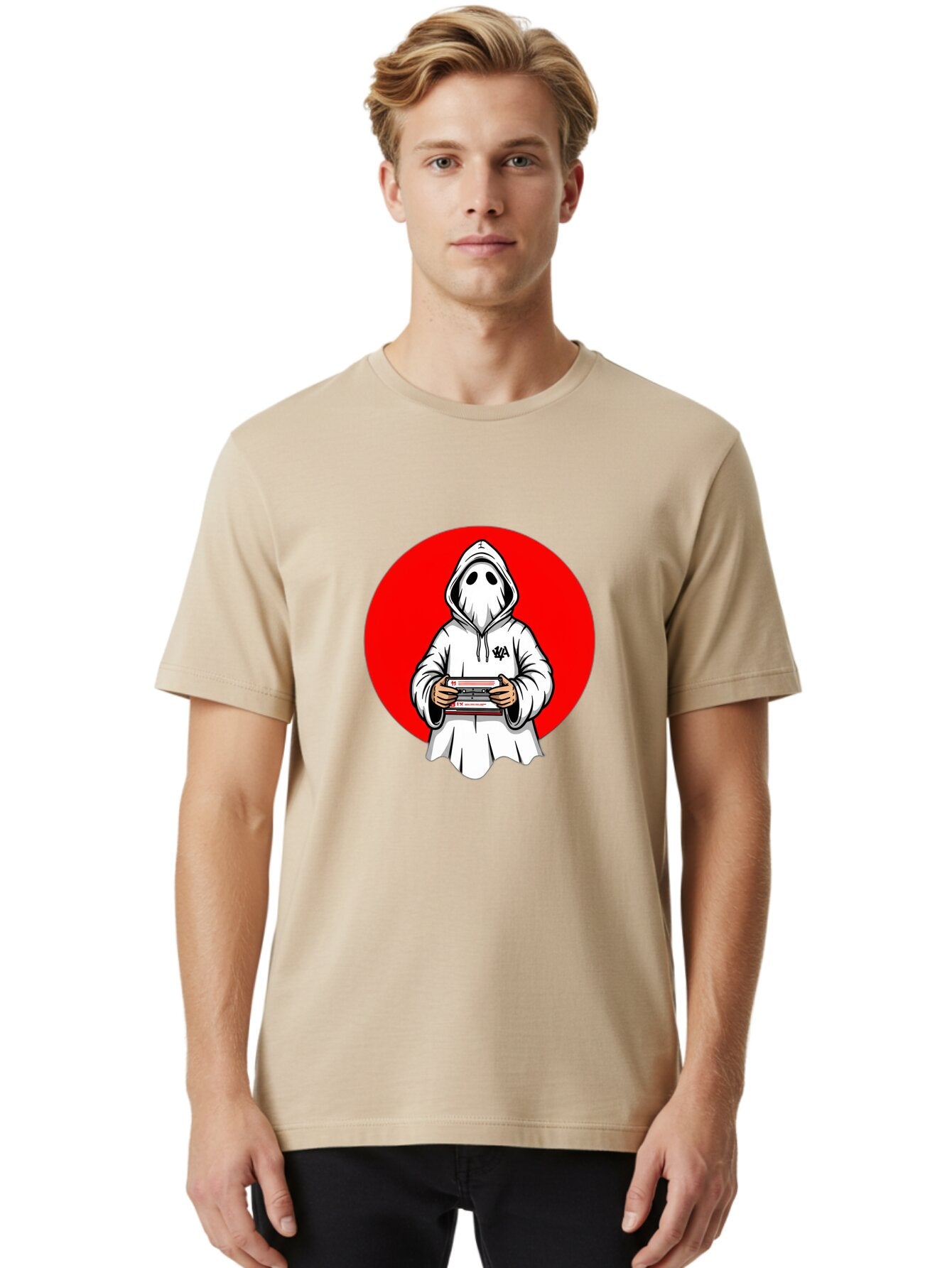Ghost-Playing-Game Men'S Graphic Tee, 100% Cotton, Comfortable Casual Summer Wear, Machine Washable, Vintage Camera, Old Camera, Antique Camera, Black Camera, Classic Photography, Photography Equipment, Nostalgic Device, Film Camera, Bam521 26