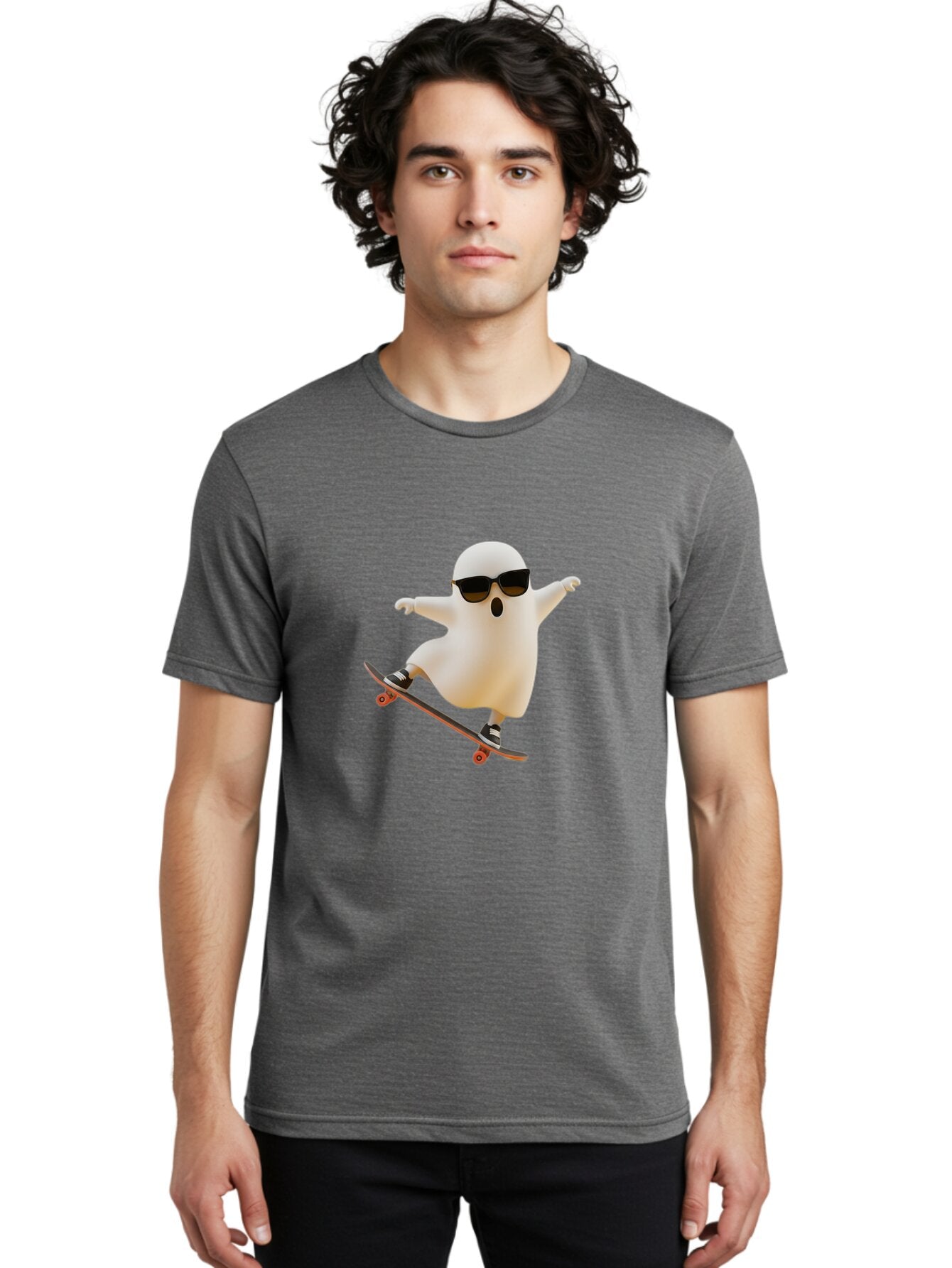 Ghost-Skateboarder-1 Men'S Graphic Tee, 100% Cotton, Comfortable Casual Summer Wear, Machine Washable, Vintage Camera, Old Camera, Antique Camera, Black Camera, Classic Photography, Photography Equipment, Nostalgic Device, Film Camera, Bam523 16