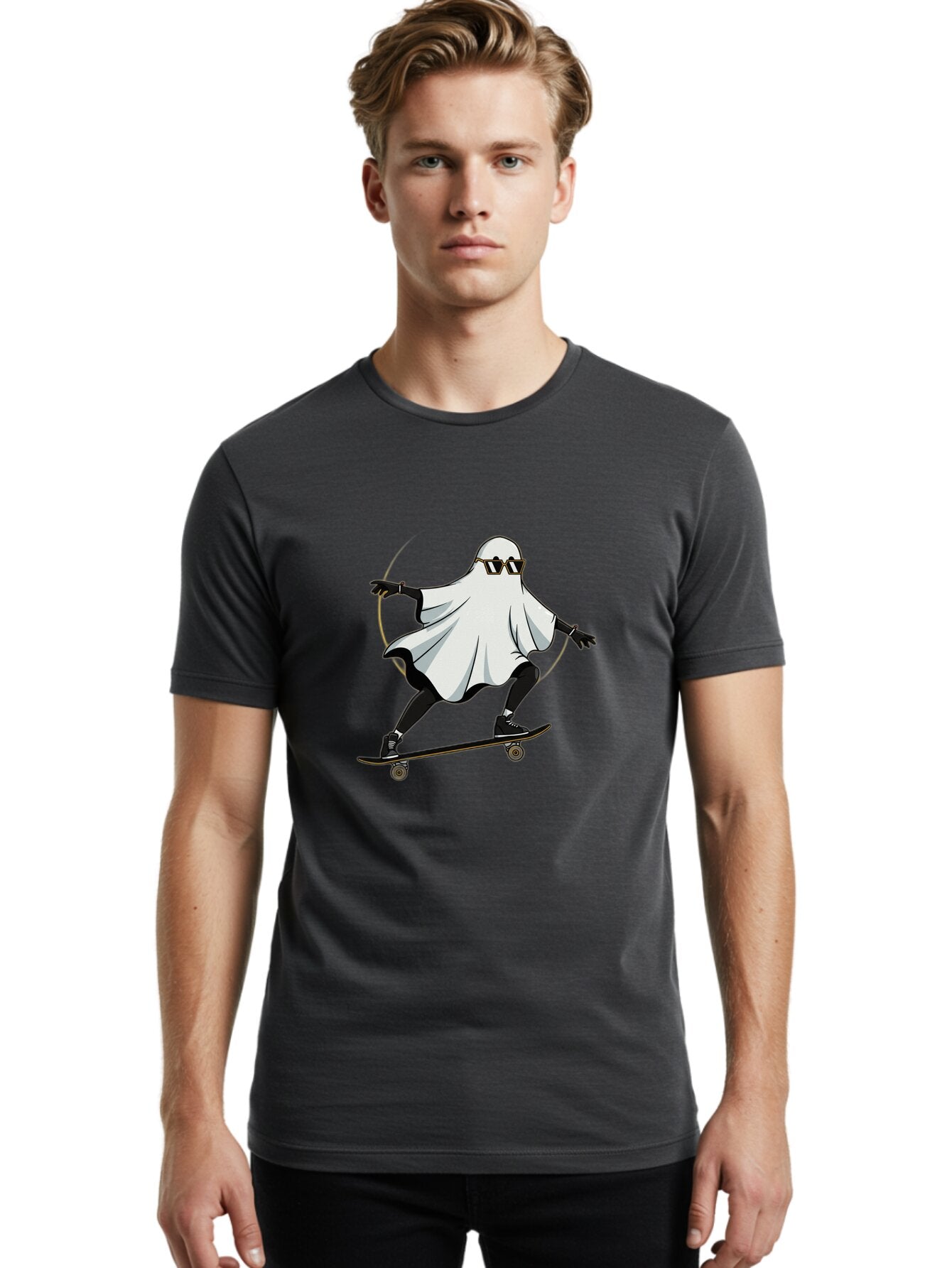 Ghost-Skateboarder-2 Men'S Graphic Tee, 100% Cotton, Comfortable Casual Summer Wear, Machine Washable, Vintage Camera, Old Camera, Antique Camera, Black Camera, Classic Photography, Photography Equipment, Nostalgic Device, Film Camera, Bam524 22