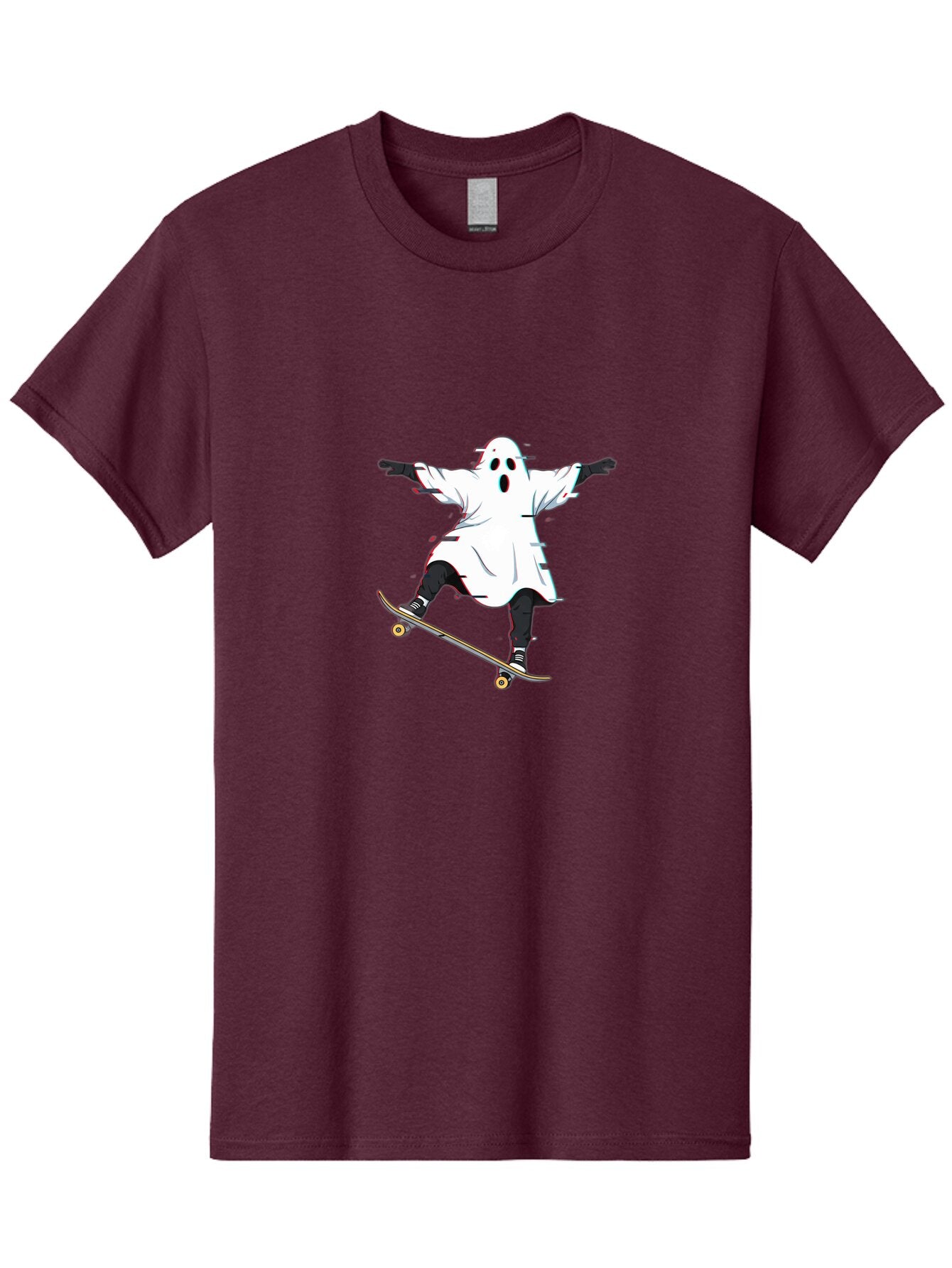 Ghost-Skateboarder-3 Men'S Graphic Tee, 100% Cotton, Comfortable Casual Summer Wear, Machine Washable, Vintage Camera, Old Camera, Antique Camera, Black Camera, Classic Photography, Photography Equipment, Nostalgic Device, Film Camera, Bam525 4