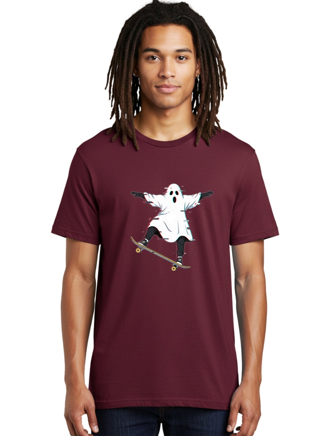 Ghost-Skateboarder-3 Men'S Graphic Tee, 100% Cotton, Comfortable Casual Summer Wear, Machine Washable, Vintage Camera, Old Camera, Antique Camera, Black Camera, Classic Photography, Photography Equipment, Nostalgic Device, Film Camera, Bam525 18