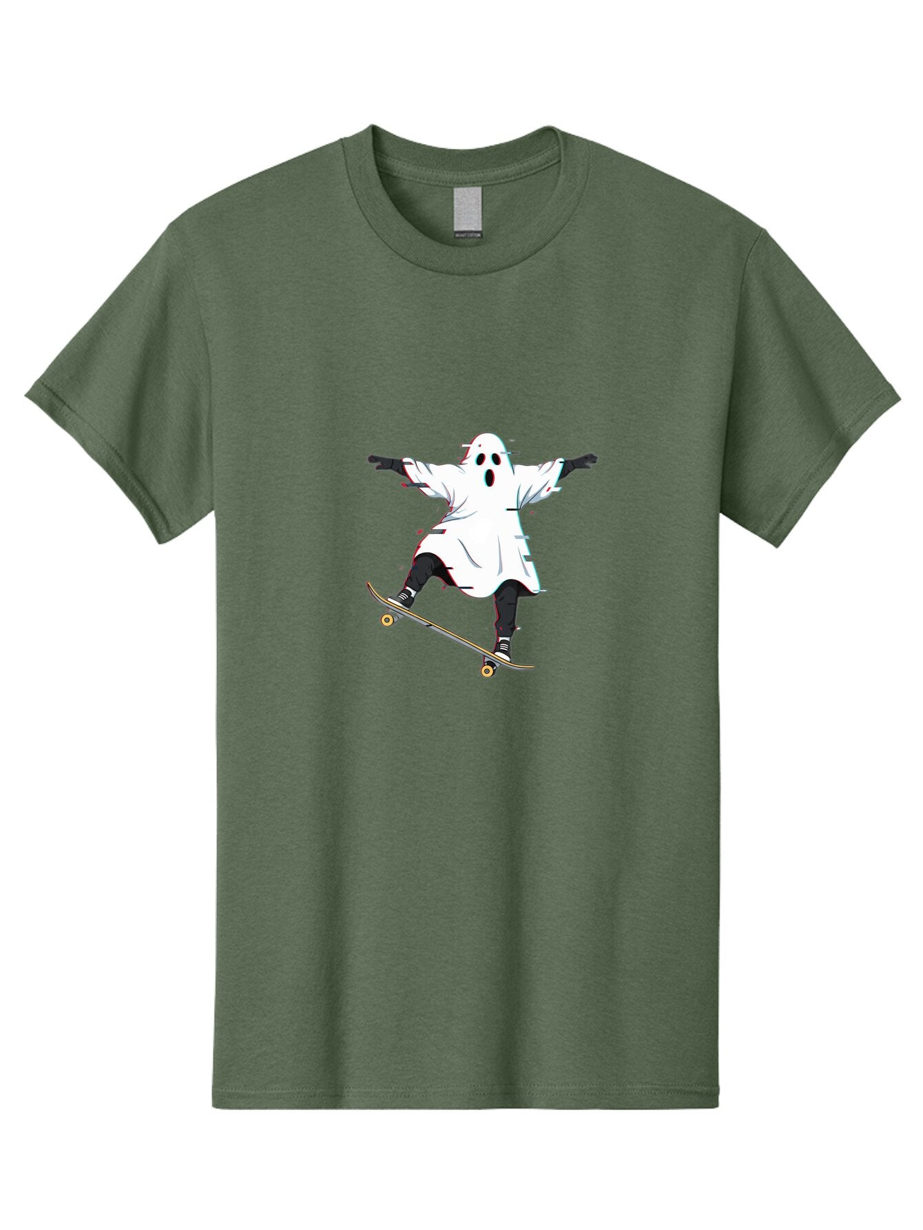 Ghost-Skateboarder-3 Men'S Graphic Tee, 100% Cotton, Comfortable Casual Summer Wear, Machine Washable, Vintage Camera, Old Camera, Antique Camera, Black Camera, Classic Photography, Photography Equipment, Nostalgic Device, Film Camera, Bam525 6