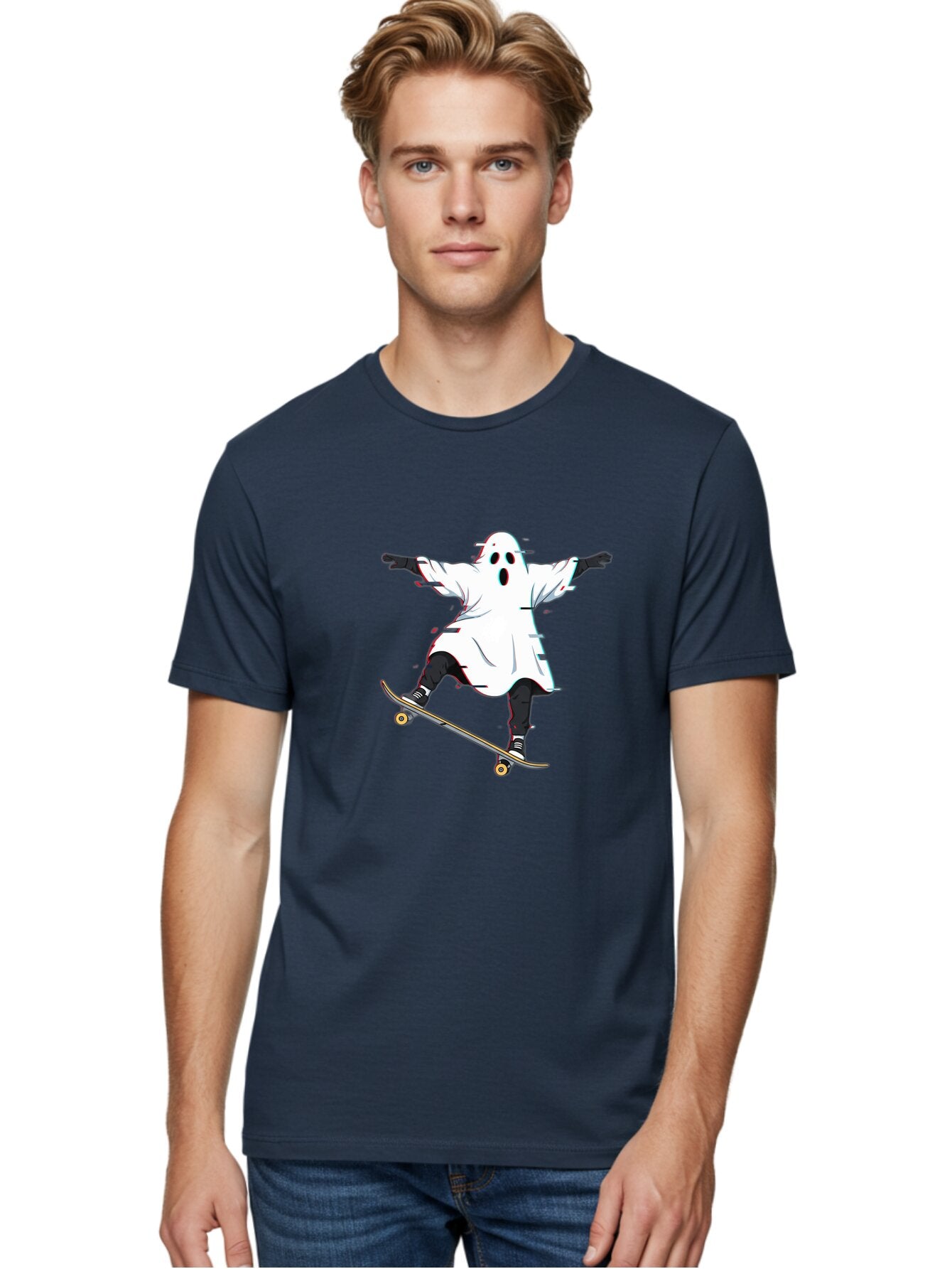 Ghost-Skateboarder-3 Men'S Graphic Tee, 100% Cotton, Comfortable Casual Summer Wear, Machine Washable, Vintage Camera, Old Camera, Antique Camera, Black Camera, Classic Photography, Photography Equipment, Nostalgic Device, Film Camera, Bam525 30