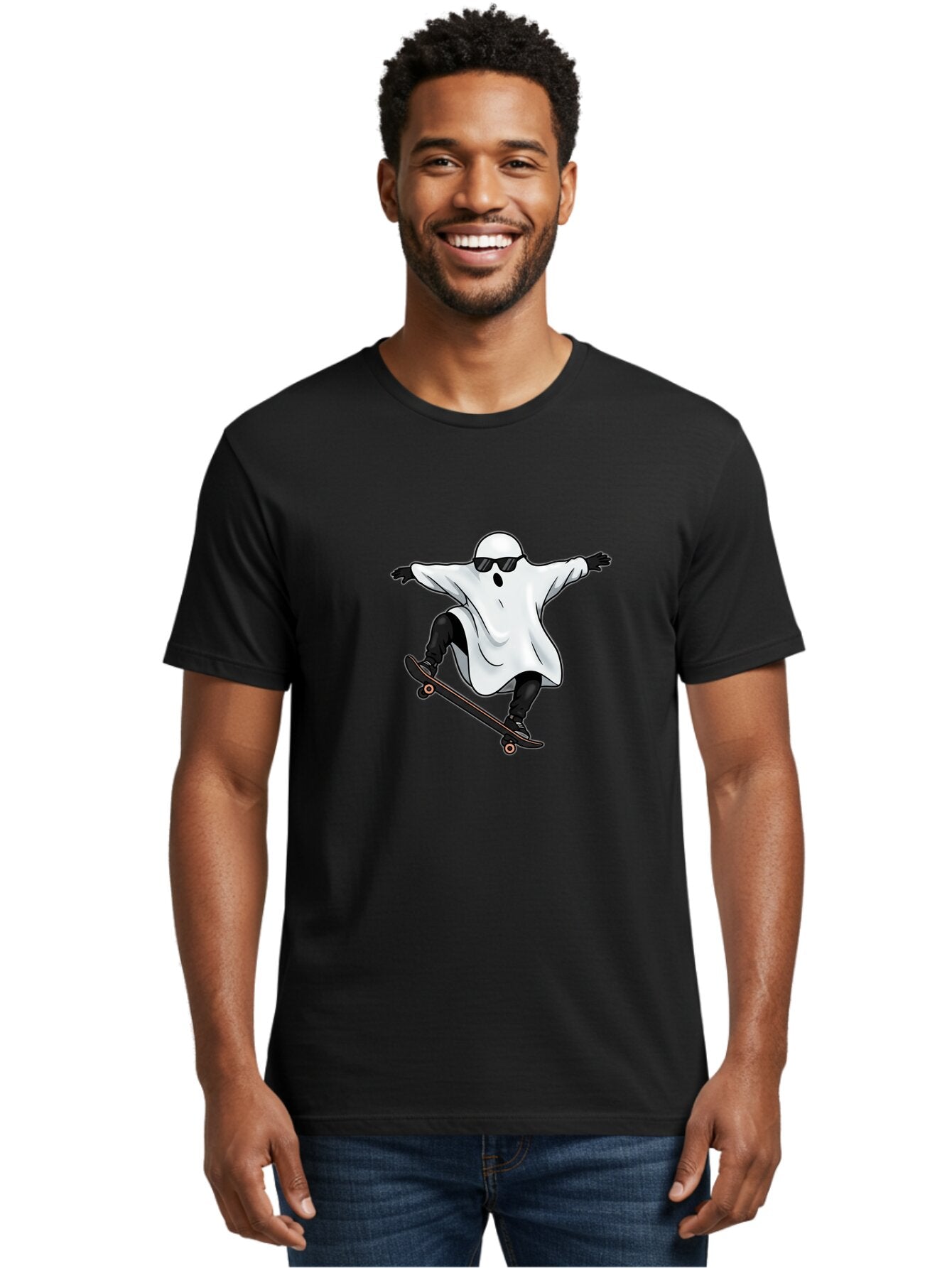 Ghost-Skateboarder Men'S Graphic Tee, 100% Cotton, Comfortable Casual Summer Wear, Machine Washable, Vintage Camera, Old Camera, Antique Camera, Black Camera, Classic Photography, Photography Equipment, Nostalgic Device, Film Camera, Bam527 18