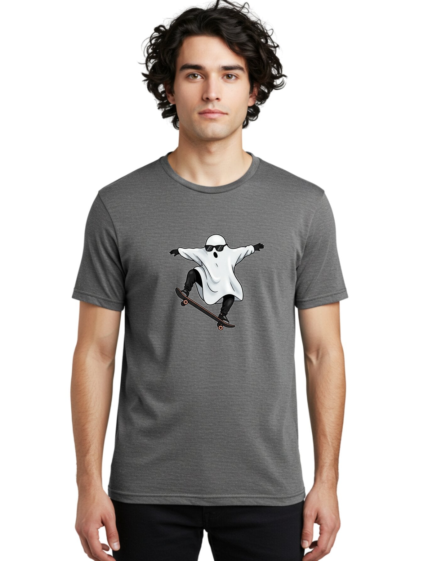 Ghost-Skateboarder Men'S Graphic Tee, 100% Cotton, Comfortable Casual Summer Wear, Machine Washable, Vintage Camera, Old Camera, Antique Camera, Black Camera, Classic Photography, Photography Equipment, Nostalgic Device, Film Camera, Bam527 30