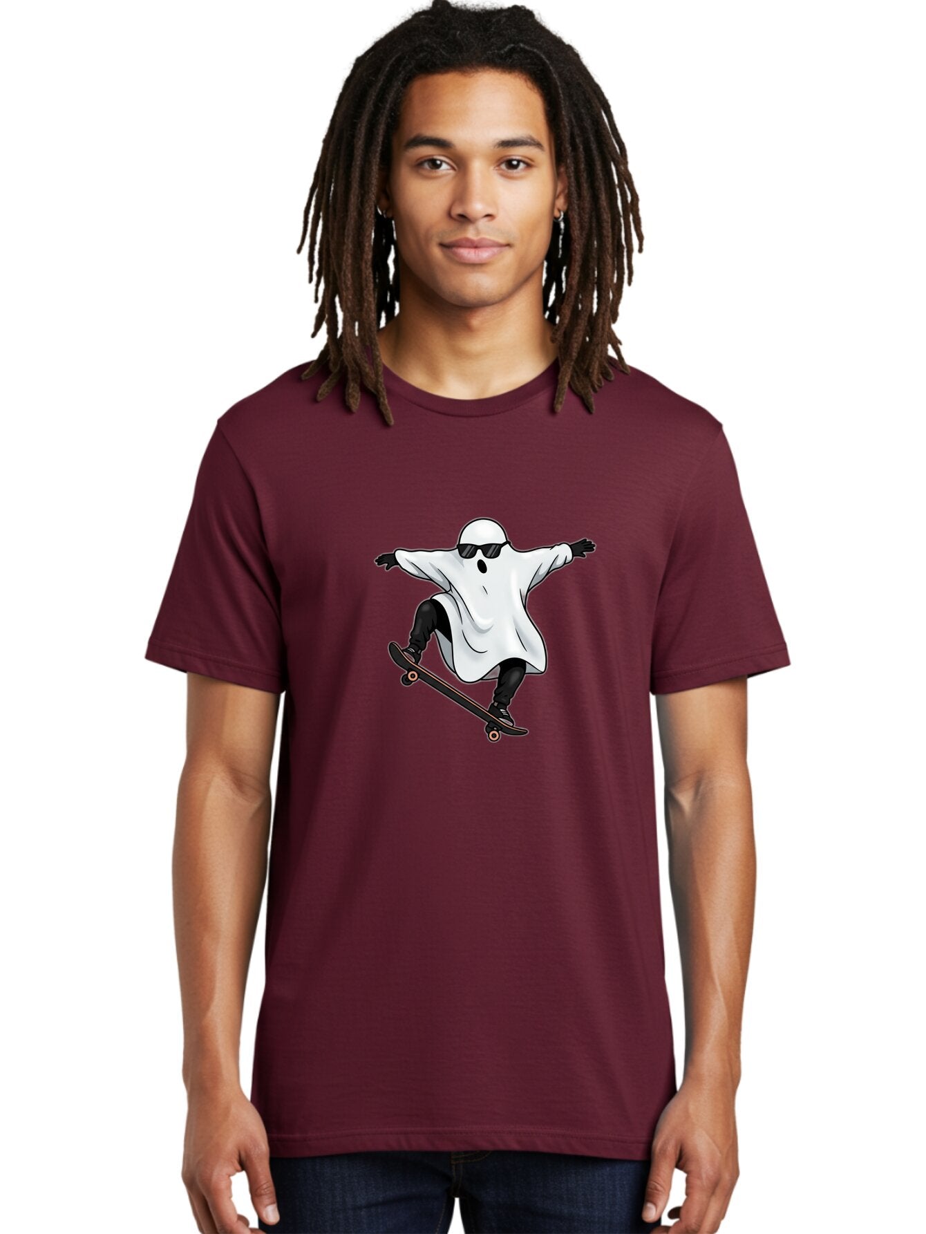 Ghost-Skateboarder Men'S Graphic Tee, 100% Cotton, Comfortable Casual Summer Wear, Machine Washable, Vintage Camera, Old Camera, Antique Camera, Black Camera, Classic Photography, Photography Equipment, Nostalgic Device, Film Camera, Bam527 17