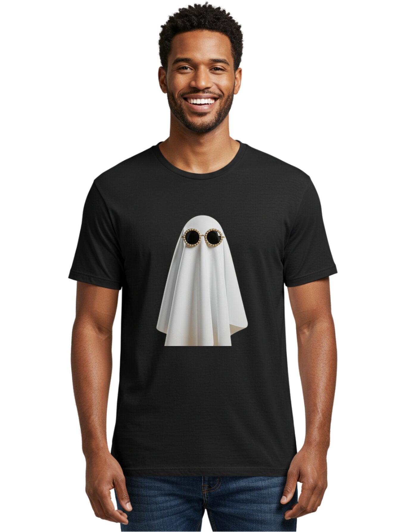 Ghost-Sunglasses-2 Men'S Graphic Tee, 100% Cotton, Comfortable Casual Summer Wear, Machine Washable, Vintage Camera, Old Camera, Antique Camera, Black Camera, Classic Photography, Photography Equipment, Nostalgic Device, Film Camera, Bam529 29