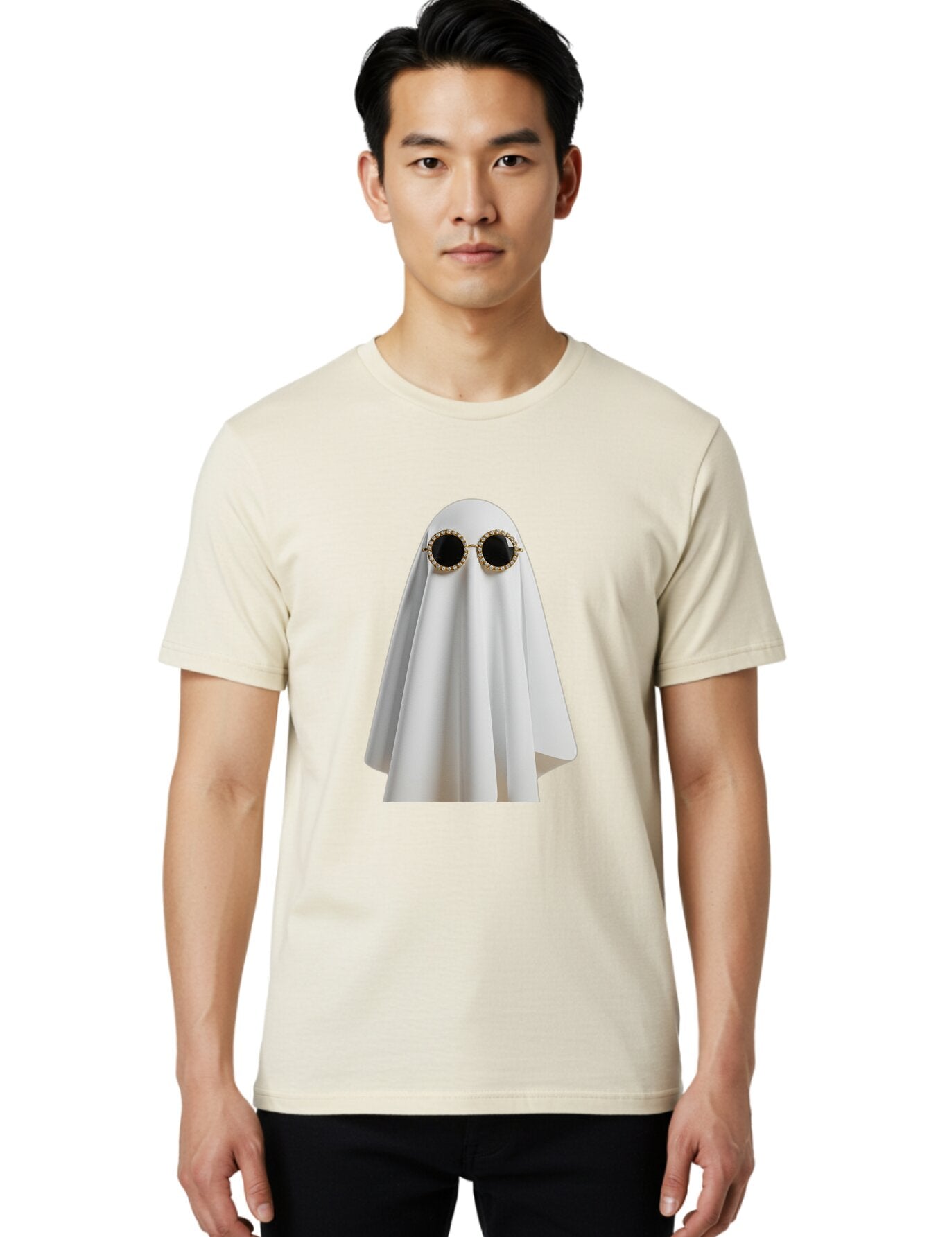 Ghost-Sunglasses-2 Men'S Graphic Tee, 100% Cotton, Comfortable Casual Summer Wear, Machine Washable, Vintage Camera, Old Camera, Antique Camera, Black Camera, Classic Photography, Photography Equipment, Nostalgic Device, Film Camera, Bam529 17
