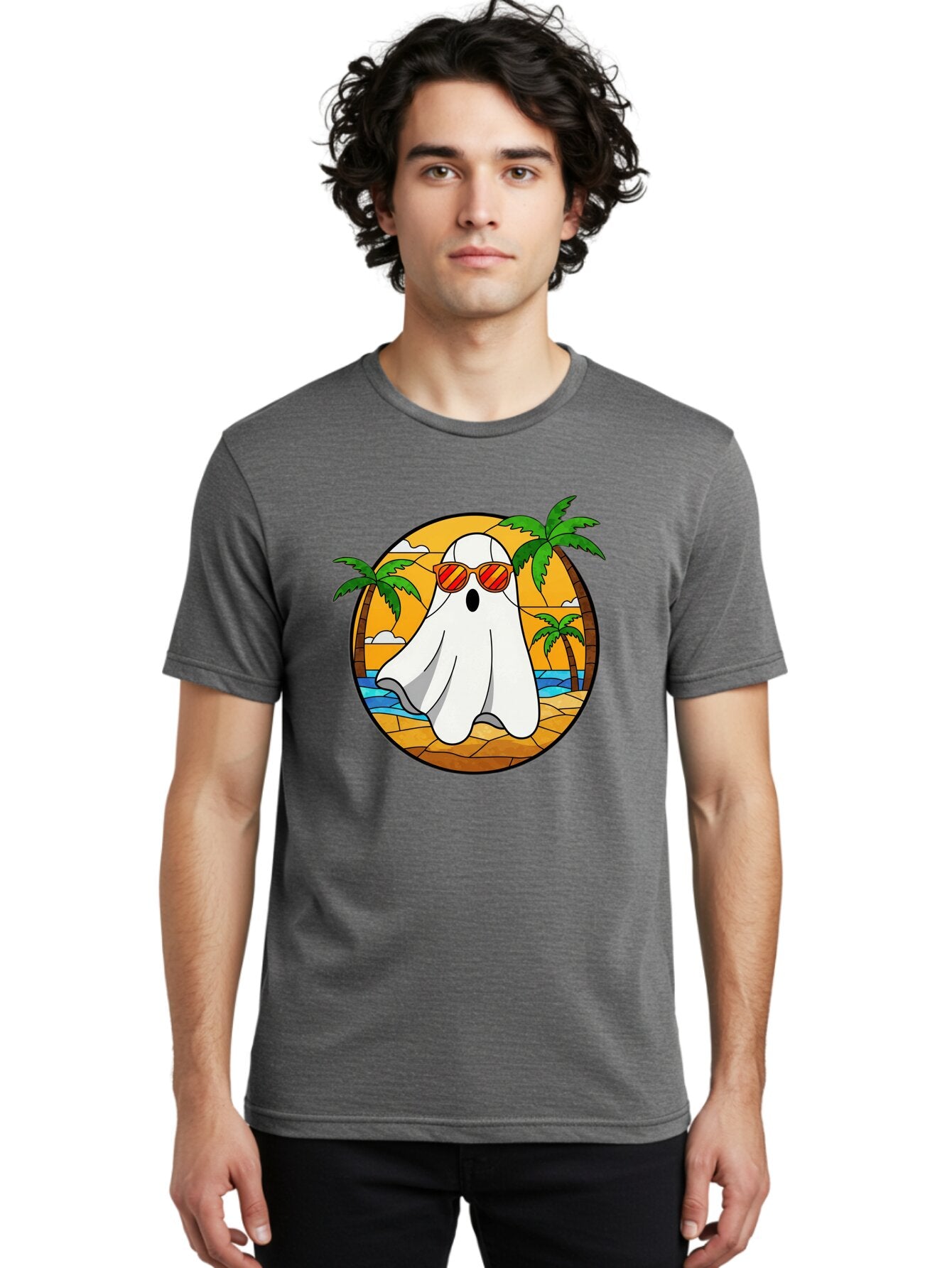 Ghost-Sunglasses-Beach Men'S Graphic Tee, 100% Cotton, Comfortable Casual Summer Wear, Machine Washable, Vintage Camera, Old Camera, Antique Camera, Black Camera, Classic Photography, Photography Equipment, Nostalgic Device, Film Camera, Bam530 26