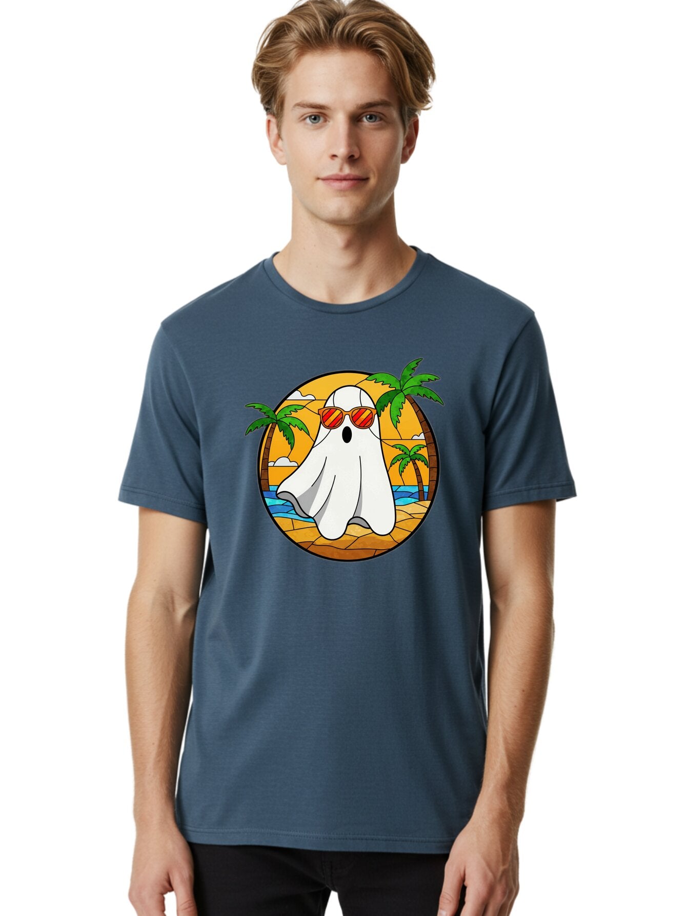 Ghost-Sunglasses-Beach Men'S Graphic Tee, 100% Cotton, Comfortable Casual Summer Wear, Machine Washable, Vintage Camera, Old Camera, Antique Camera, Black Camera, Classic Photography, Photography Equipment, Nostalgic Device, Film Camera, Bam530 27