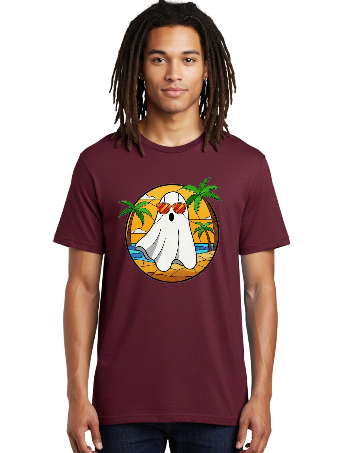 Ghost-Sunglasses-Beach Men'S Graphic Tee, 100% Cotton, Comfortable Casual Summer Wear, Machine Washable, Vintage Camera, Old Camera, Antique Camera, Black Camera, Classic Photography, Photography Equipment, Nostalgic Device, Film Camera, Bam530 17