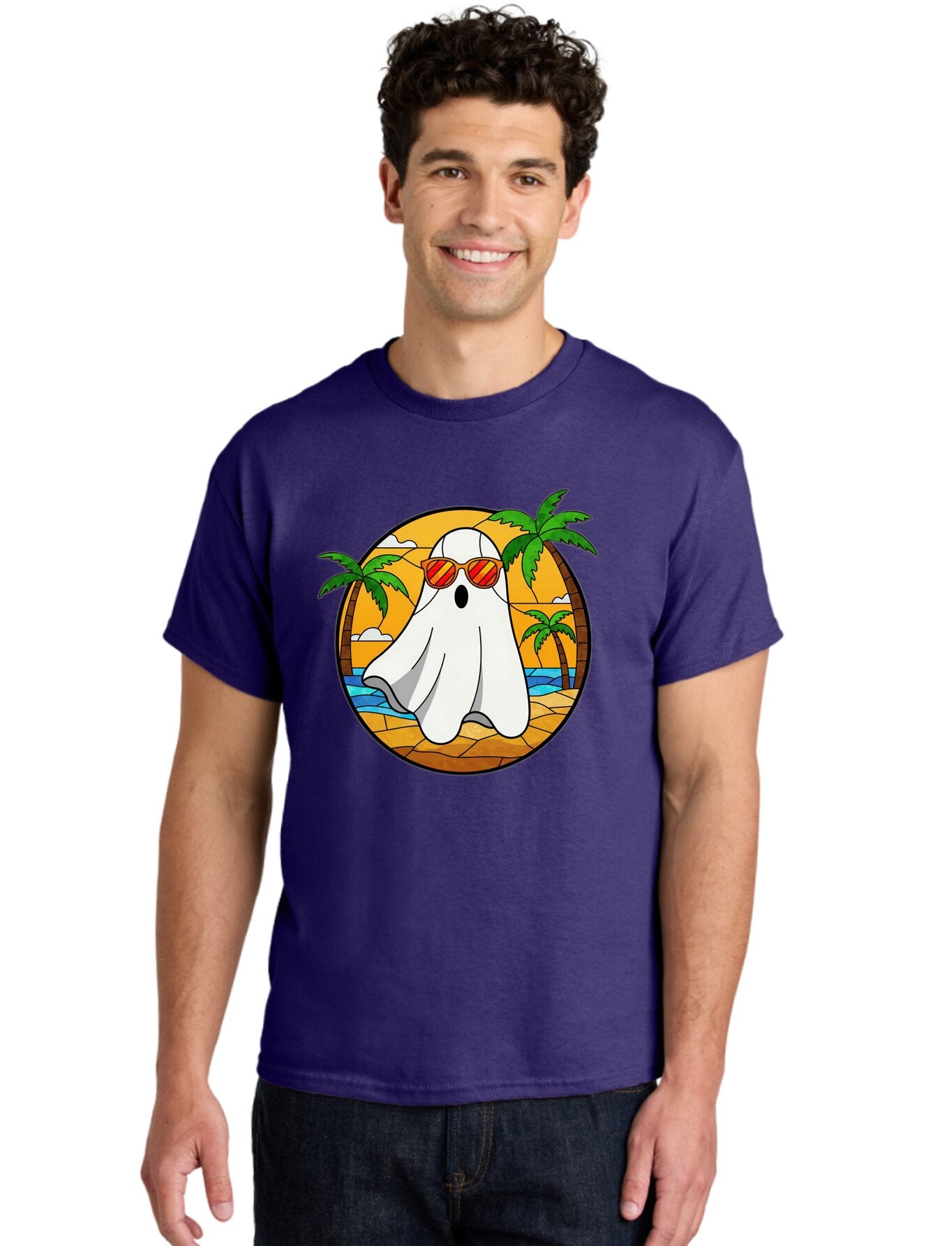 Ghost-Sunglasses-Beach Men'S Graphic Tee, 100% Cotton, Comfortable Casual Summer Wear, Machine Washable, Vintage Camera, Old Camera, Antique Camera, Black Camera, Classic Photography, Photography Equipment, Nostalgic Device, Film Camera, Bam530 30