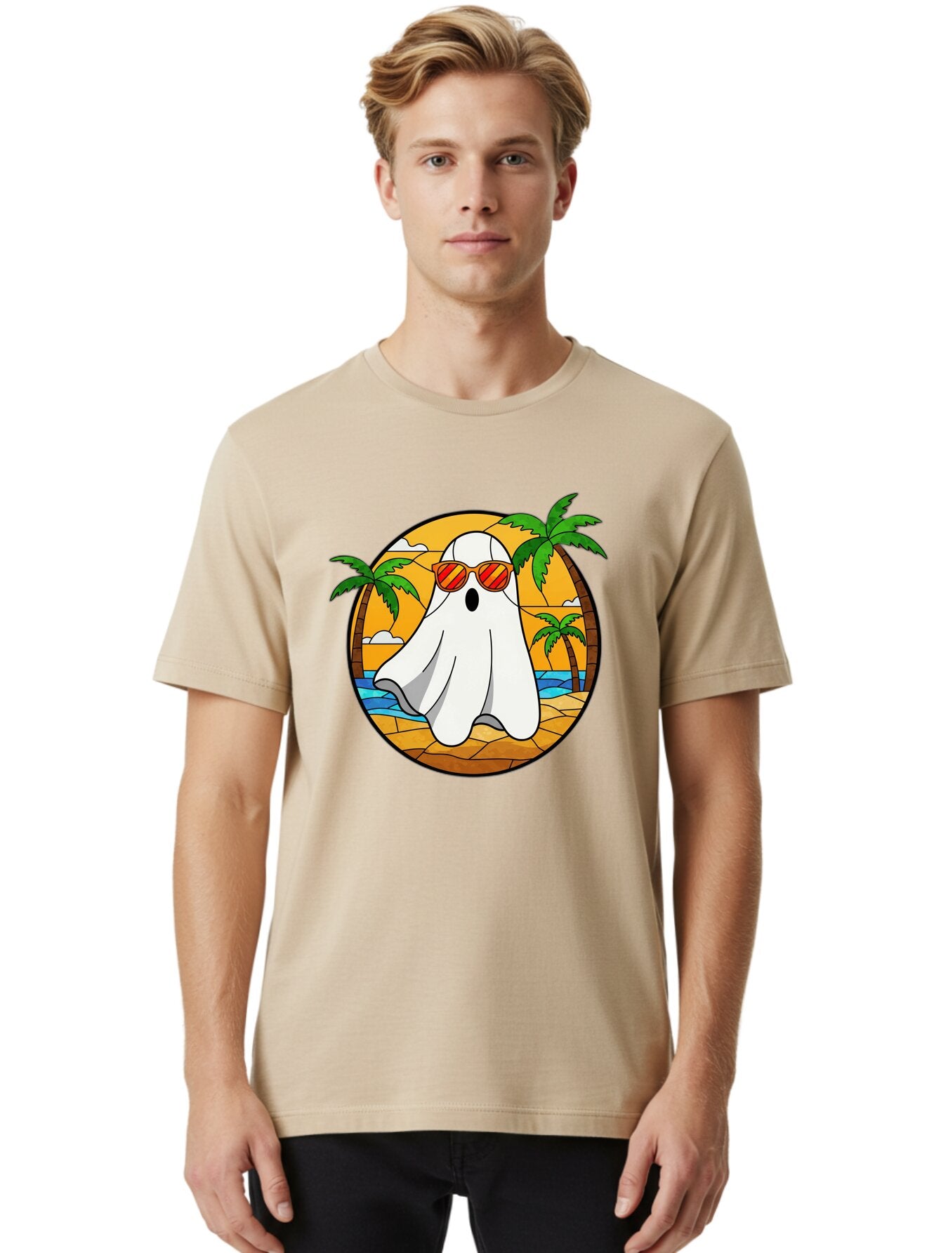 Ghost-Sunglasses-Beach Men'S Graphic Tee, 100% Cotton, Comfortable Casual Summer Wear, Machine Washable, Vintage Camera, Old Camera, Antique Camera, Black Camera, Classic Photography, Photography Equipment, Nostalgic Device, Film Camera, Bam530 19