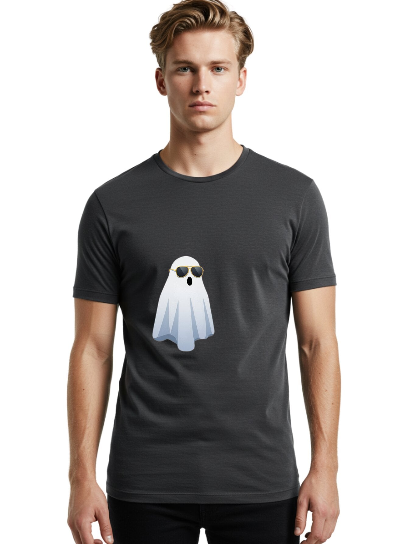 Ghost-Sunglasses Men'S Graphic Tee, 100% Cotton, Comfortable Casual Summer Wear, Machine Washable, Vintage Camera, Old Camera, Antique Camera, Black Camera, Classic Photography, Photography Equipment, Nostalgic Device, Film Camera, Camera Art Bam531 24