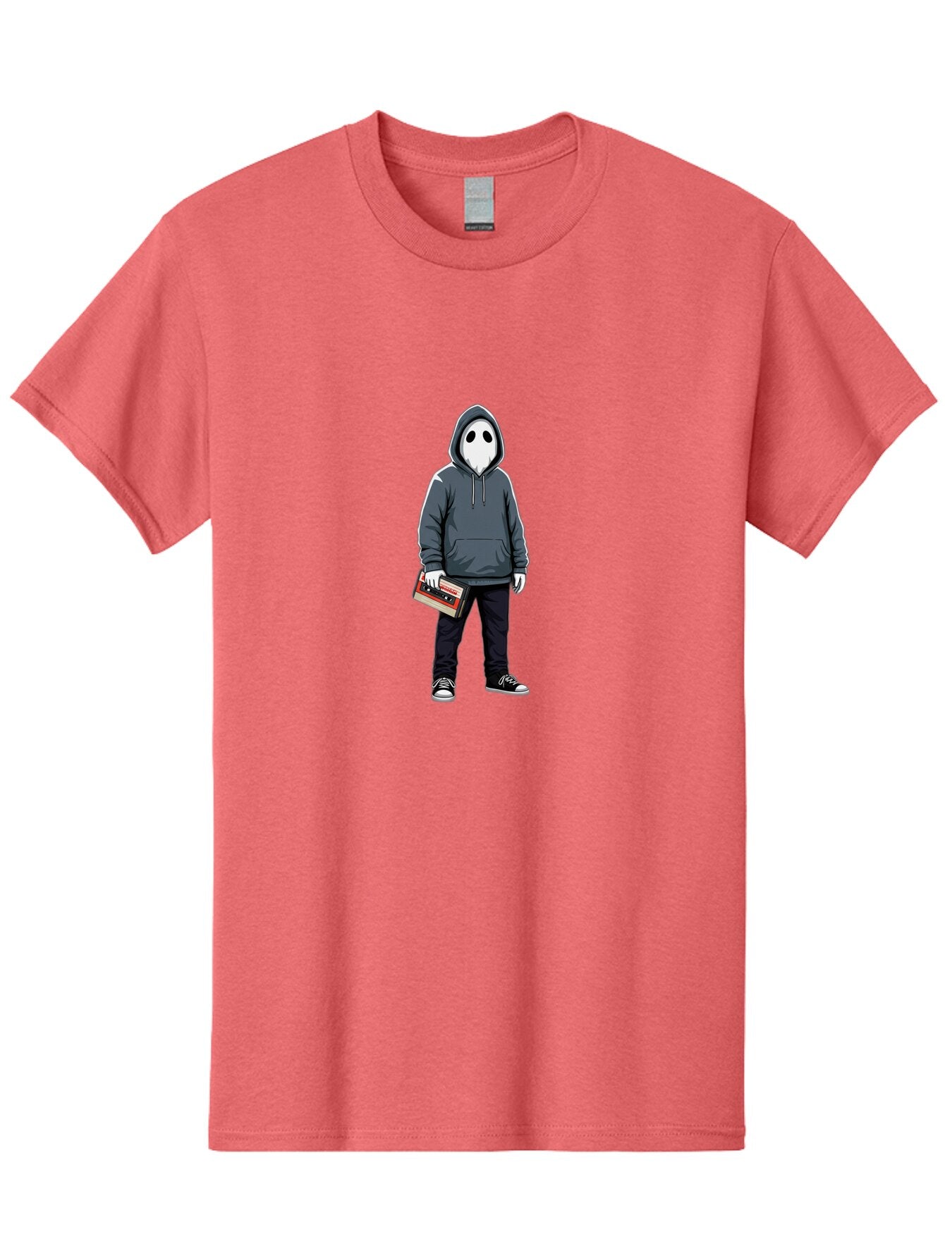 Ghostface-With-Boombox Men'S Graphic Tee, 100% Cotton, Comfortable Casual Summer Wear, Machine Washable, Vintage Camera, Old Camera, Antique Camera, Black Camera, Classic Photography, Photography Equipment, Nostalgic Device, Film Camera, Bam536 15