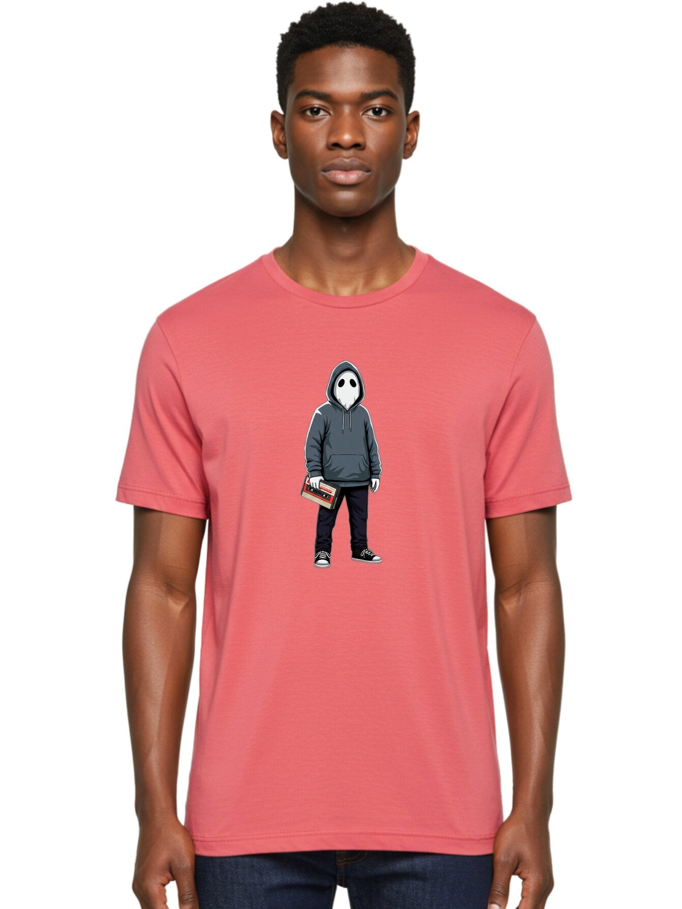 Ghostface-With-Boombox Men'S Graphic Tee, 100% Cotton, Comfortable Casual Summer Wear, Machine Washable, Vintage Camera, Old Camera, Antique Camera, Black Camera, Classic Photography, Photography Equipment, Nostalgic Device, Film Camera, Bam536 30