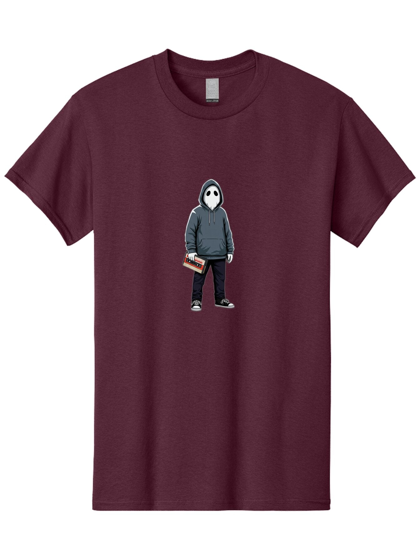 Ghostface-With-Boombox Men'S Graphic Tee, 100% Cotton, Comfortable Casual Summer Wear, Machine Washable, Vintage Camera, Old Camera, Antique Camera, Black Camera, Classic Photography, Photography Equipment, Nostalgic Device, Film Camera, Bam536