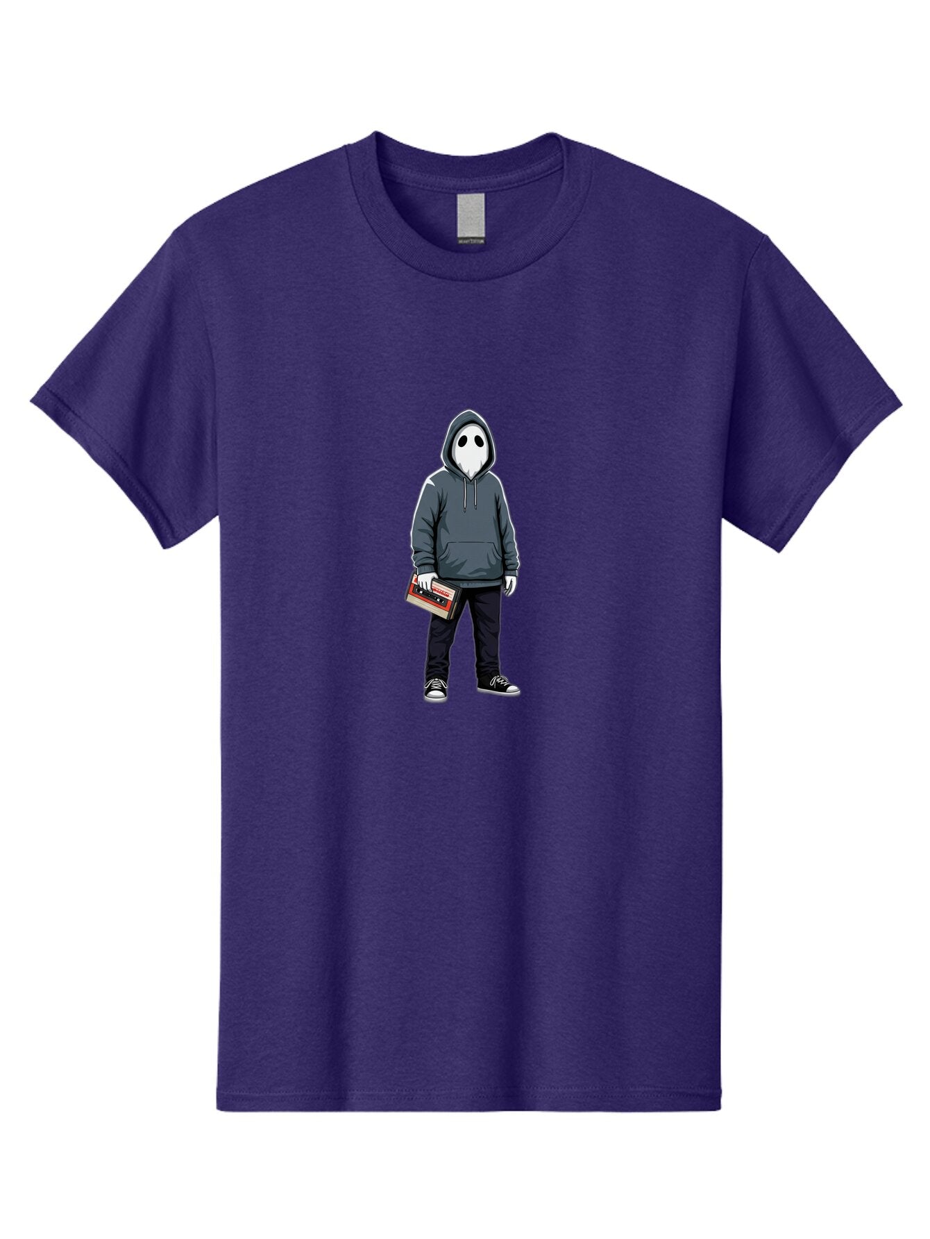 Ghostface-With-Boombox Men'S Graphic Tee, 100% Cotton, Comfortable Casual Summer Wear, Machine Washable, Vintage Camera, Old Camera, Antique Camera, Black Camera, Classic Photography, Photography Equipment, Nostalgic Device, Film Camera, Bam536 3