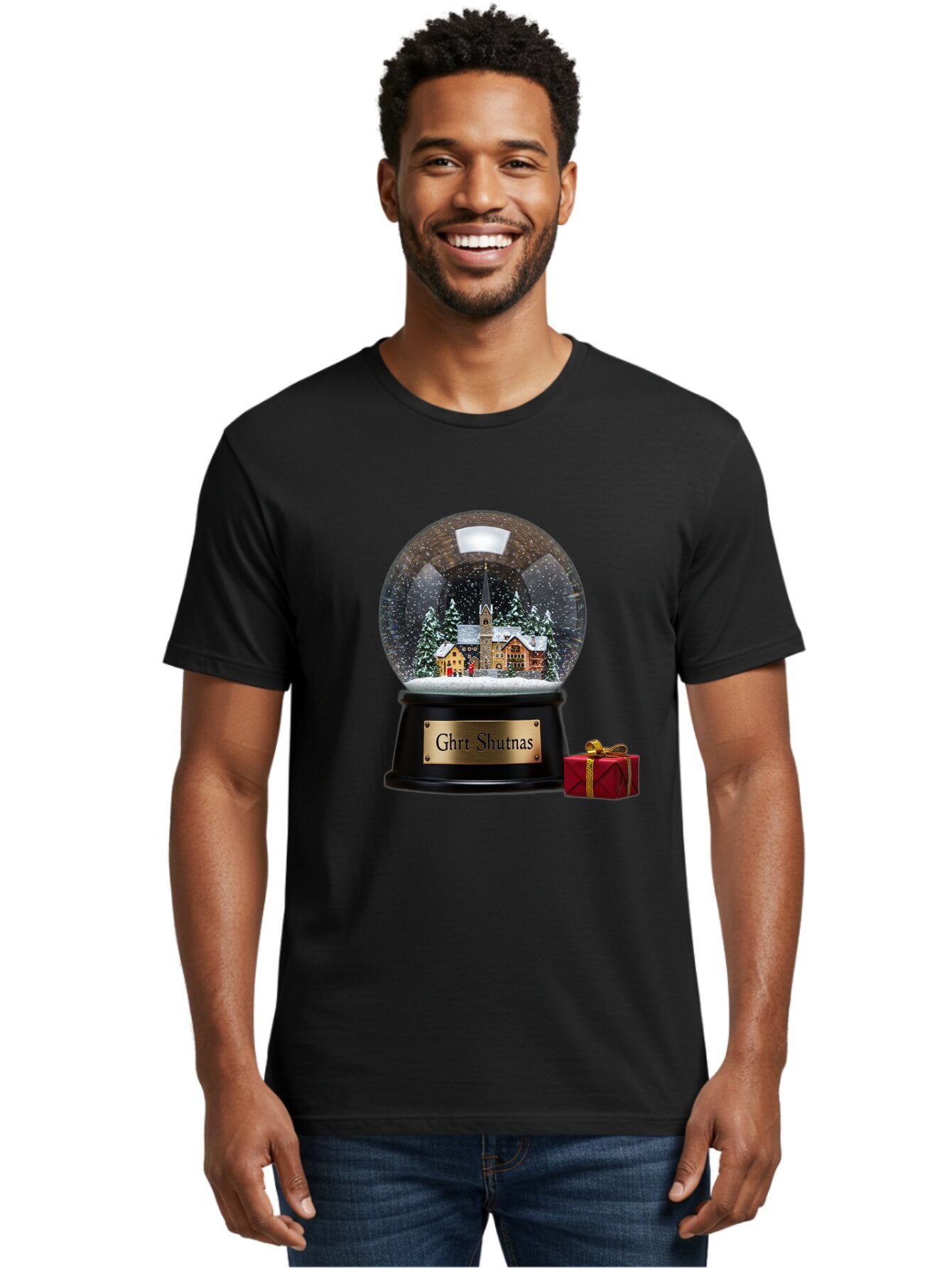 Ghrt-Shutnas-Snow-Globe Men'S Graphic Tee, 100% Cotton, Comfortable Casual Summer Wear, Machine Washable, Vintage Camera, Old Camera, Antique Camera, Black Camera, Classic Photography, Photography Equipment, Nostalgic Device, Film Camera, Bam537 28