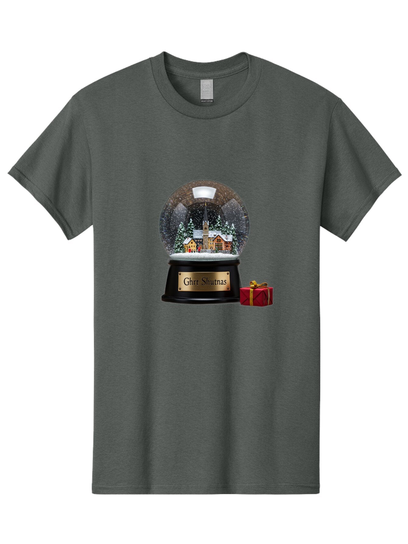 Ghrt-Shutnas-Snow-Globe Men'S Graphic Tee, 100% Cotton, Comfortable Casual Summer Wear, Machine Washable, Vintage Camera, Old Camera, Antique Camera, Black Camera, Classic Photography, Photography Equipment, Nostalgic Device, Film Camera, Bam537 7