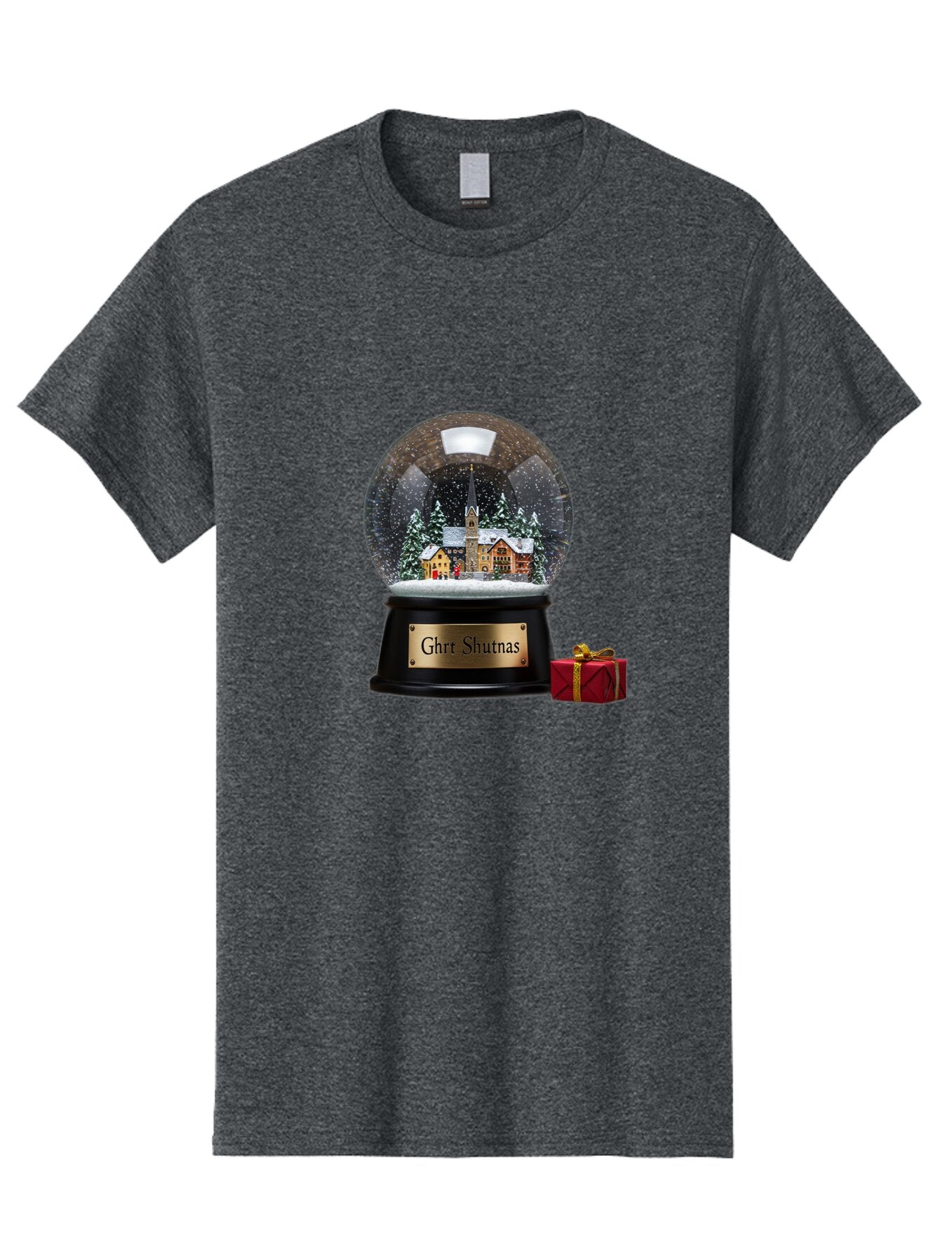 Ghrt-Shutnas-Snow-Globe Men'S Graphic Tee, 100% Cotton, Comfortable Casual Summer Wear, Machine Washable, Vintage Camera, Old Camera, Antique Camera, Black Camera, Classic Photography, Photography Equipment, Nostalgic Device, Film Camera, Bam537 9