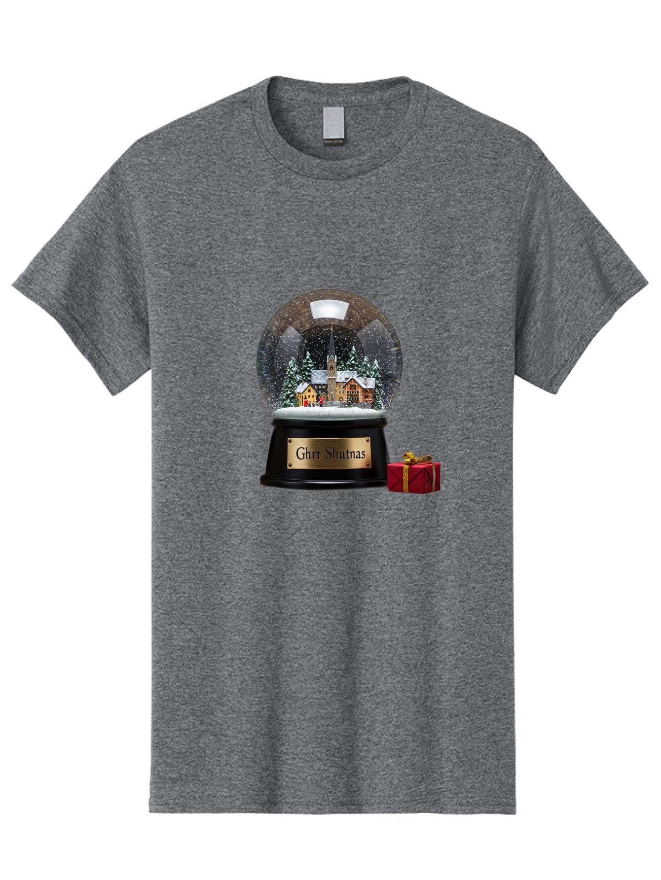 Ghrt-Shutnas-Snow-Globe Men'S Graphic Tee, 100% Cotton, Comfortable Casual Summer Wear, Machine Washable, Vintage Camera, Old Camera, Antique Camera, Black Camera, Classic Photography, Photography Equipment, Nostalgic Device, Film Camera, Bam537 3