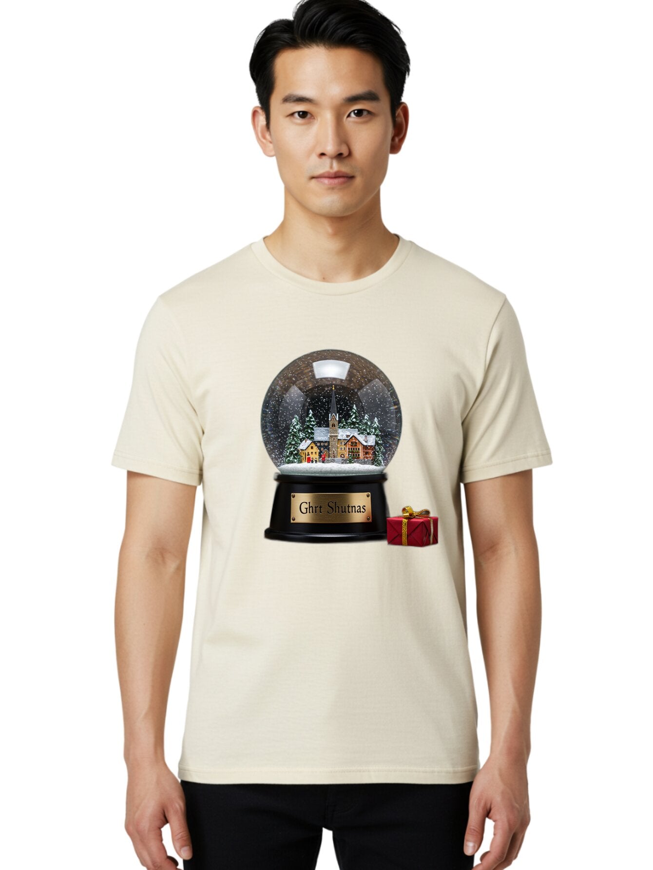 Ghrt-Shutnas-Snow-Globe Men'S Graphic Tee, 100% Cotton, Comfortable Casual Summer Wear, Machine Washable, Vintage Camera, Old Camera, Antique Camera, Black Camera, Classic Photography, Photography Equipment, Nostalgic Device, Film Camera, Bam537 18