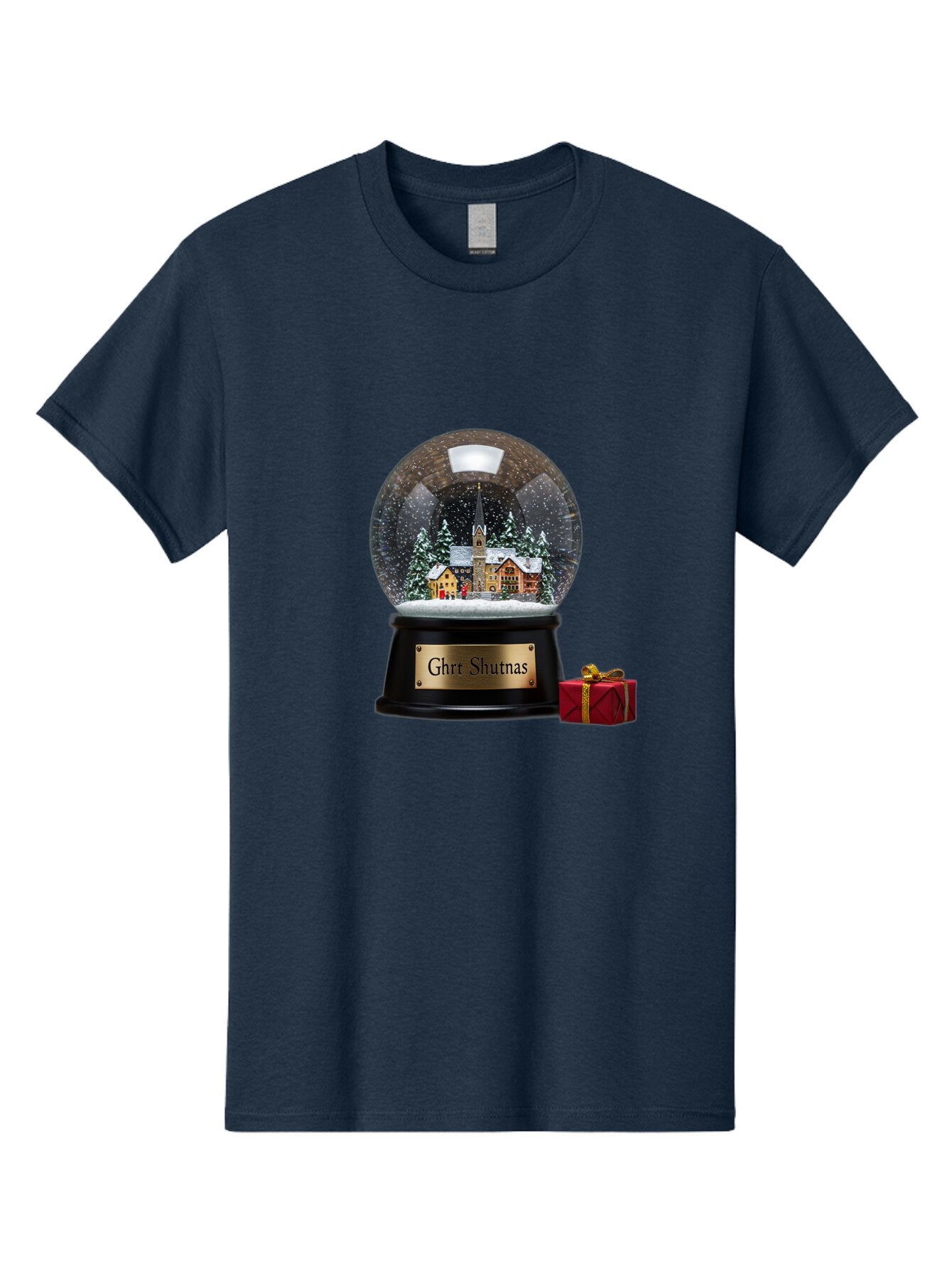 Ghrt-Shutnas-Snow-Globe Men'S Graphic Tee, 100% Cotton, Comfortable Casual Summer Wear, Machine Washable, Vintage Camera, Old Camera, Antique Camera, Black Camera, Classic Photography, Photography Equipment, Nostalgic Device, Film Camera, Bam537 8