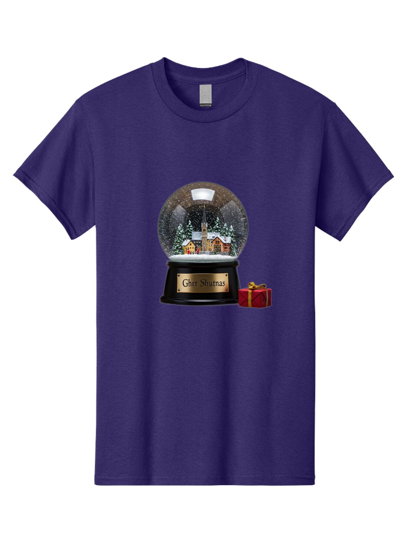 Ghrt-Shutnas-Snow-Globe Men'S Graphic Tee, 100% Cotton, Comfortable Casual Summer Wear, Machine Washable, Vintage Camera, Old Camera, Antique Camera, Black Camera, Classic Photography, Photography Equipment, Nostalgic Device, Film Camera, Bam537