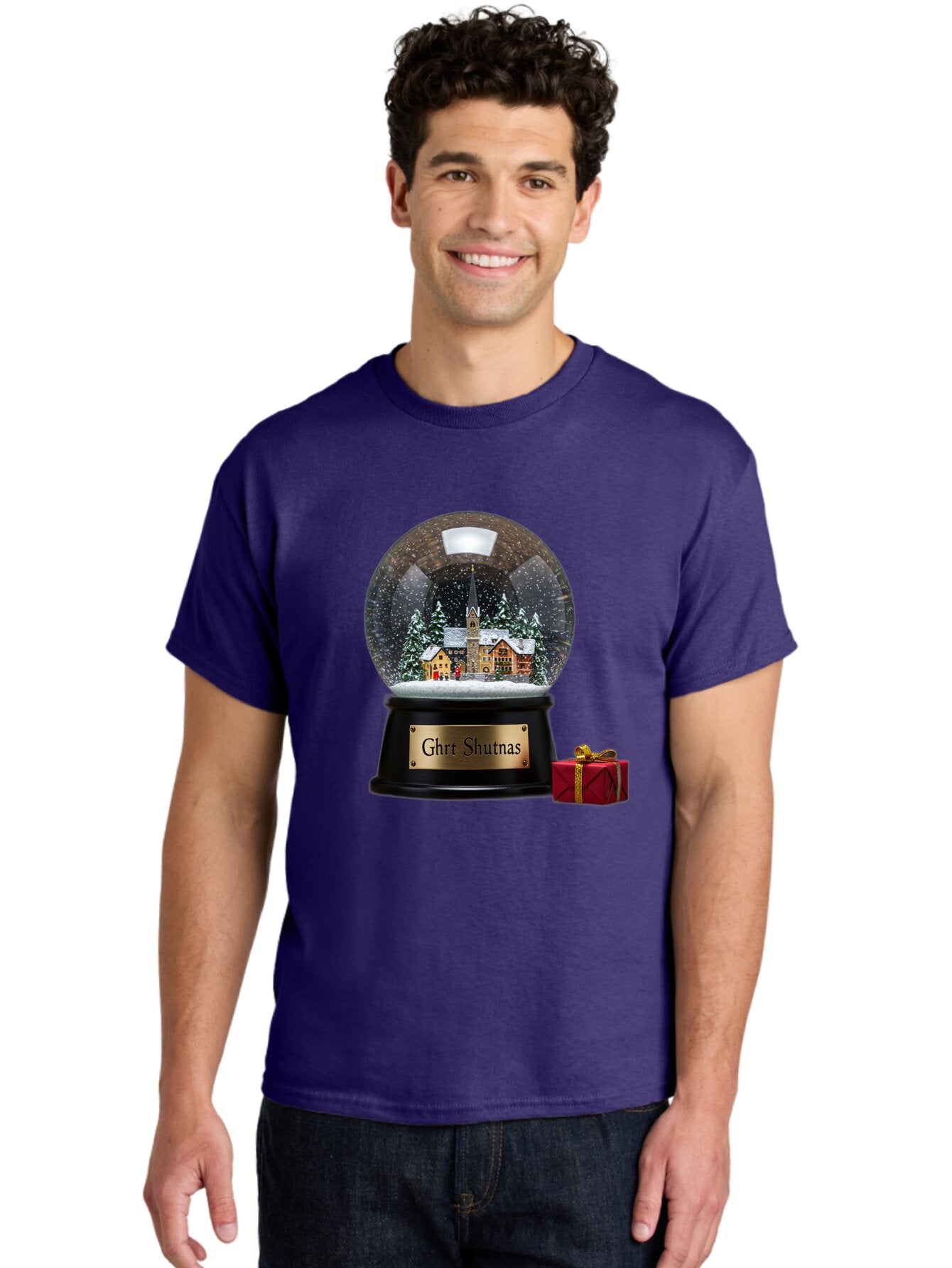 Ghrt-Shutnas-Snow-Globe Men'S Graphic Tee, 100% Cotton, Comfortable Casual Summer Wear, Machine Washable, Vintage Camera, Old Camera, Antique Camera, Black Camera, Classic Photography, Photography Equipment, Nostalgic Device, Film Camera, Bam537 21