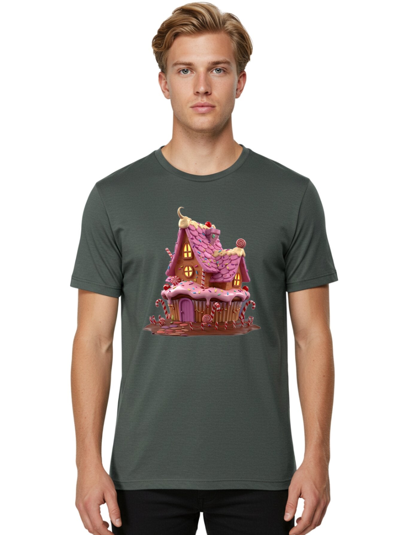 Gingerbread-House-Cupcake-1 Men'S Graphic Tee, 100% Cotton, Comfortable Casual Summer Wear, Machine Washable, Vintage Camera, Old Camera, Antique Camera, Black Camera, Classic Photography, Photography Equipment, Nostalgic Device, Film Camera, Bam538 26